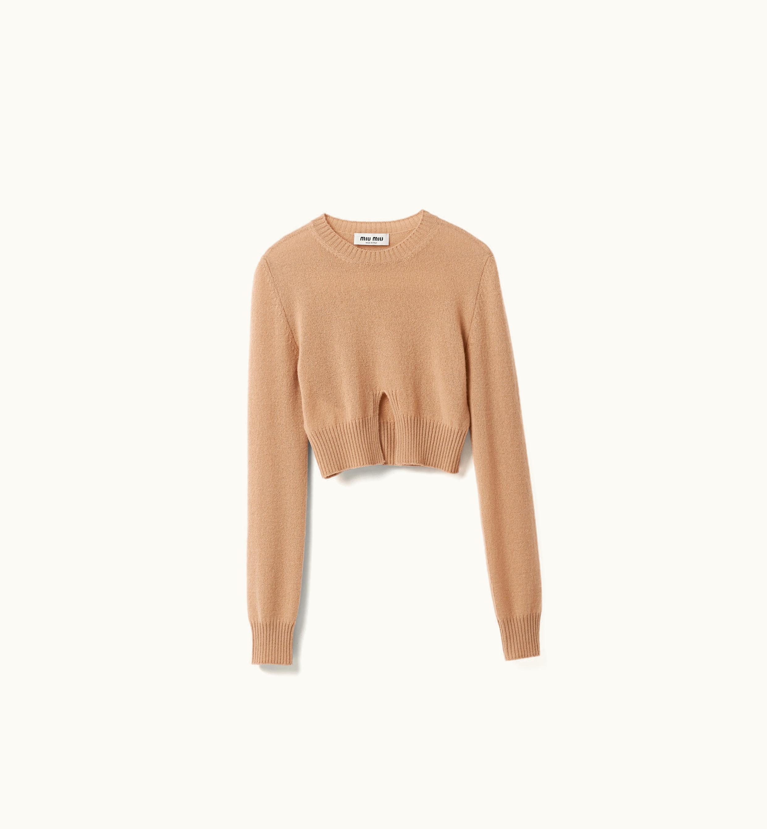 Miu Miu Miu Miu Cashmere crew-neck Sweater Albino White
