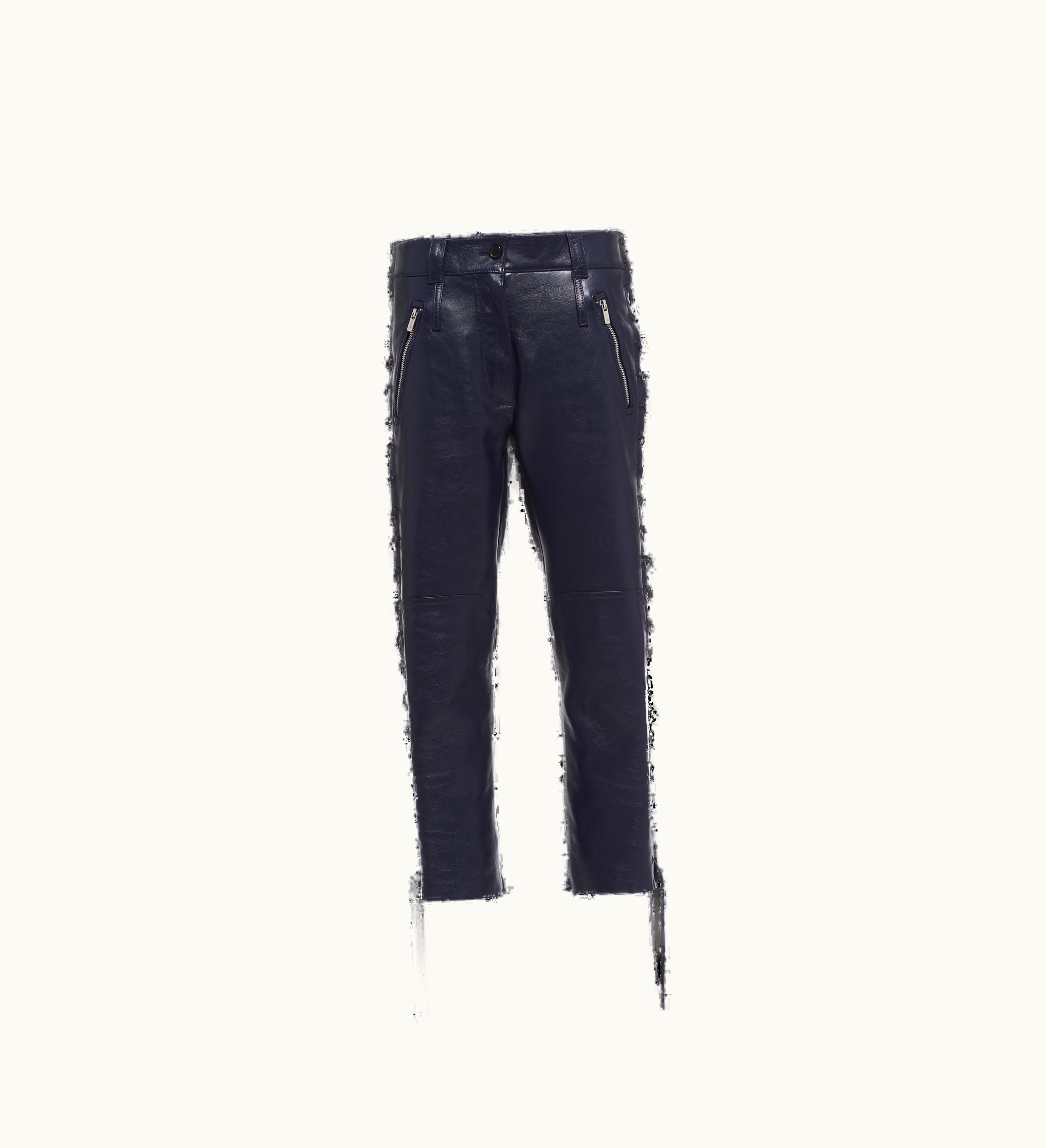 Miu Miu Miu Miu Laced Nappa Leather Pants Ultramarine