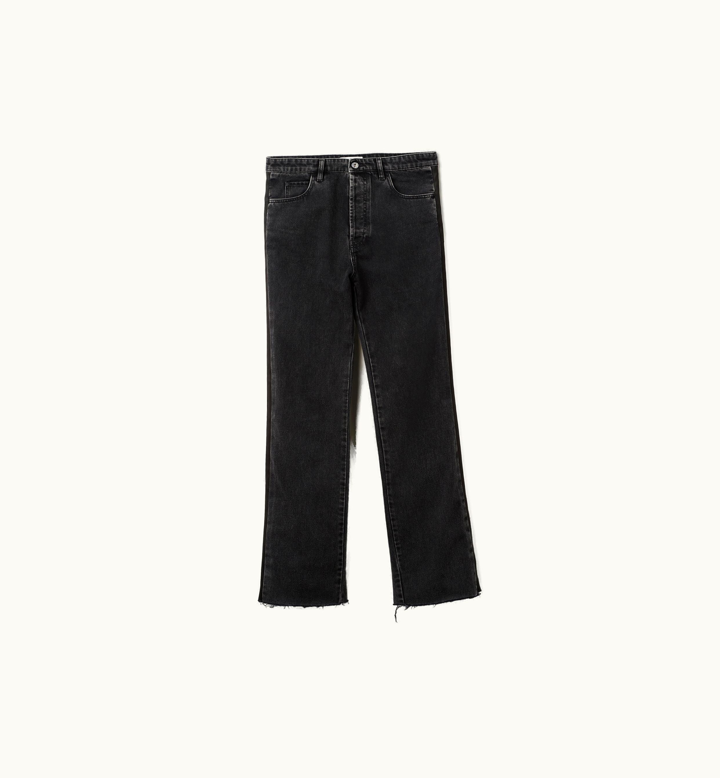 Miu Miu Miu Miu Rebel Logo Embroidered Black Denim Jeans Black