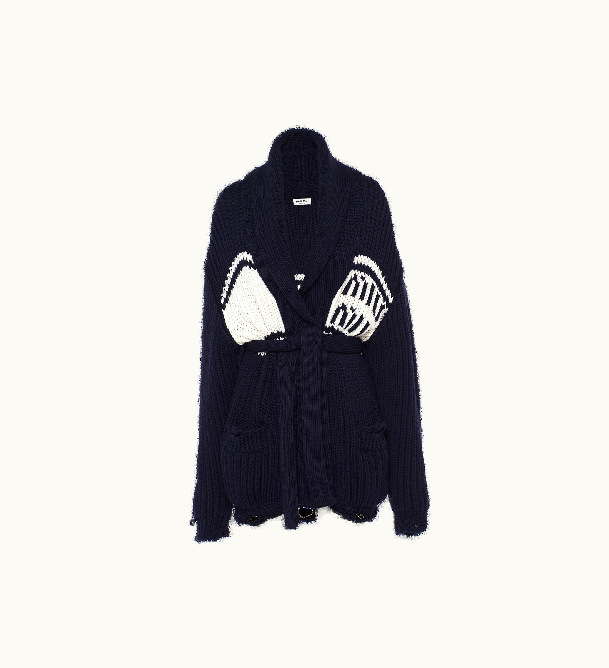 Miu Miu Miu Miu Wool Cardigan Navy