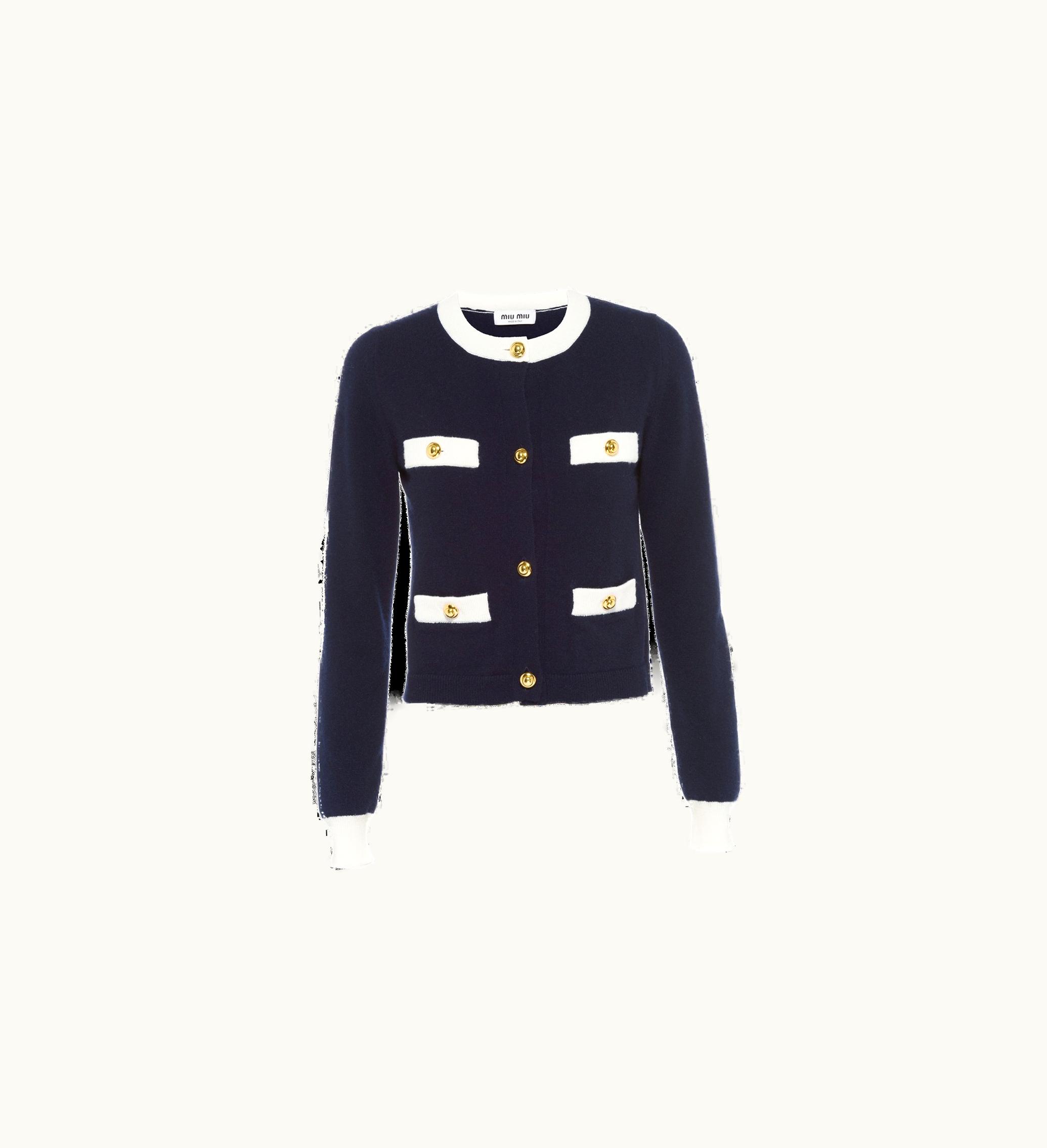 Miu Miu Miu Miu Romantic Cashmere Cardigan Navy