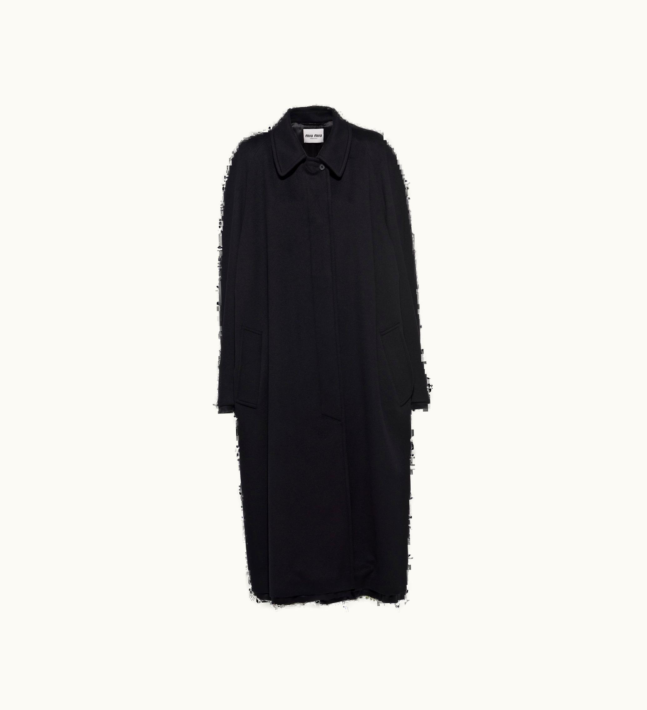 Miu Miu Miu Miu Oversized Velour Coat Black
