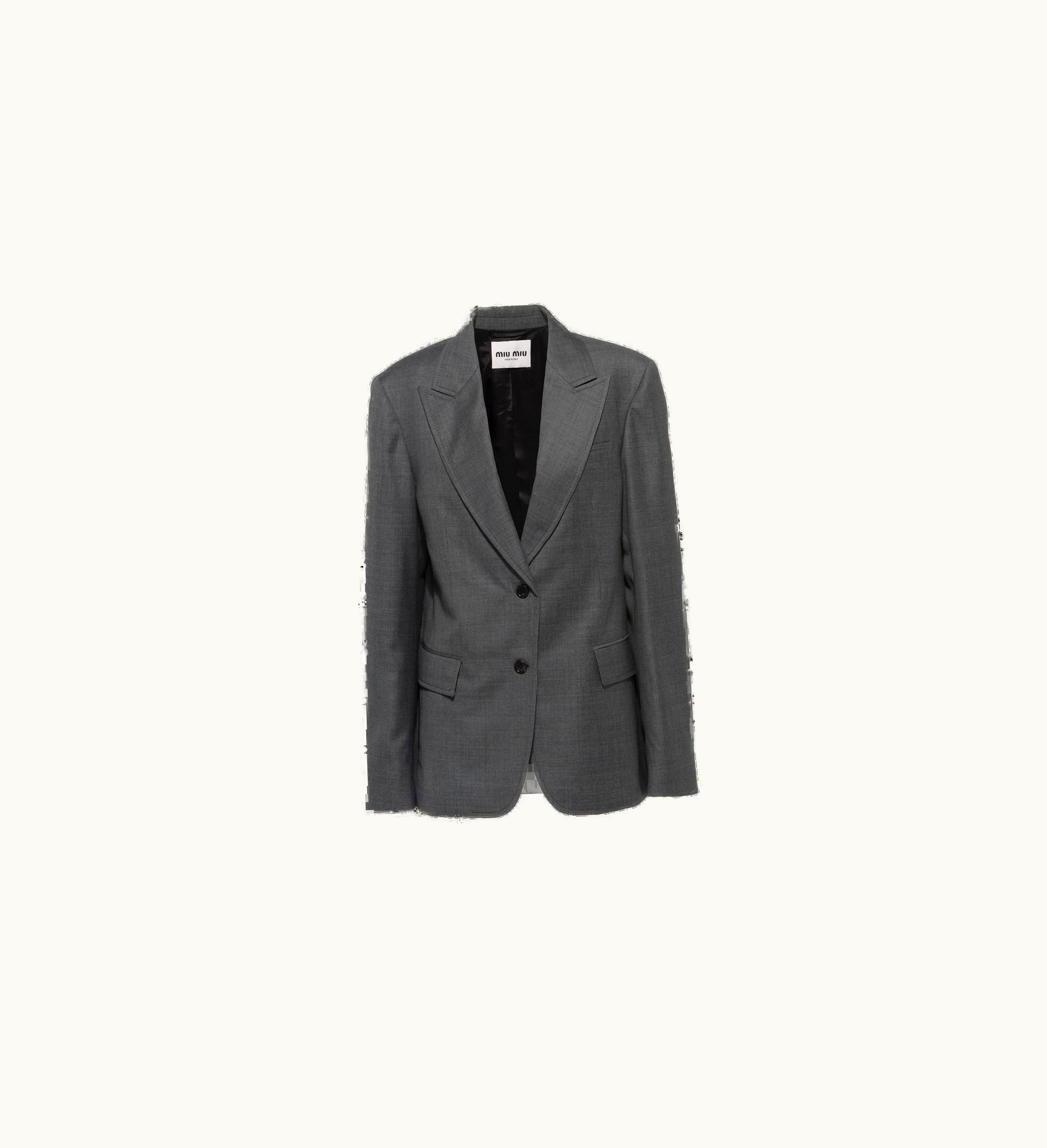 Miu Miu Miu Miu Grisaille Single-Breasted Jacket Slate Gray