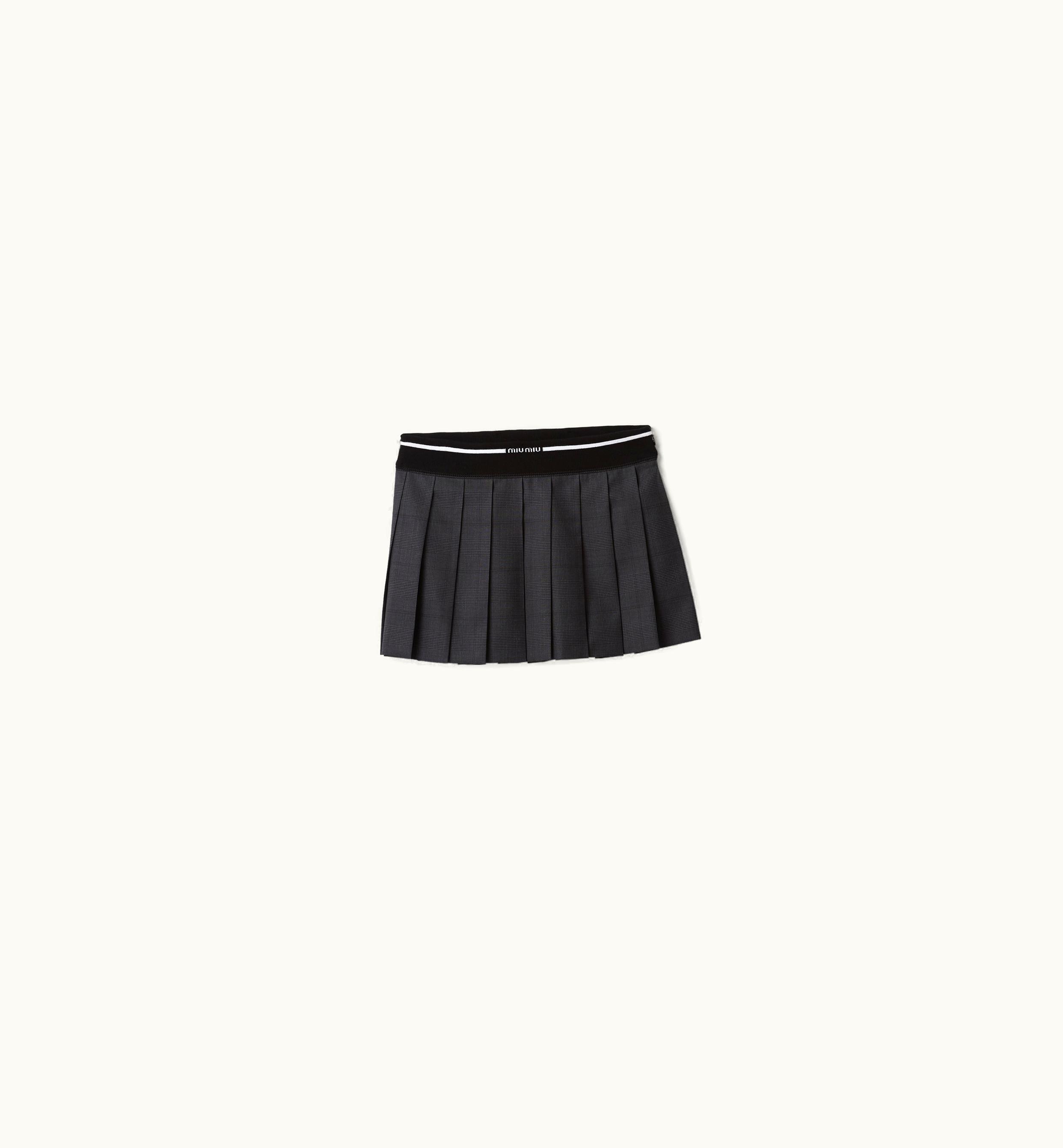 Miu Miu Miu Miu Glen Plaid Mini Skirt Slate Gray