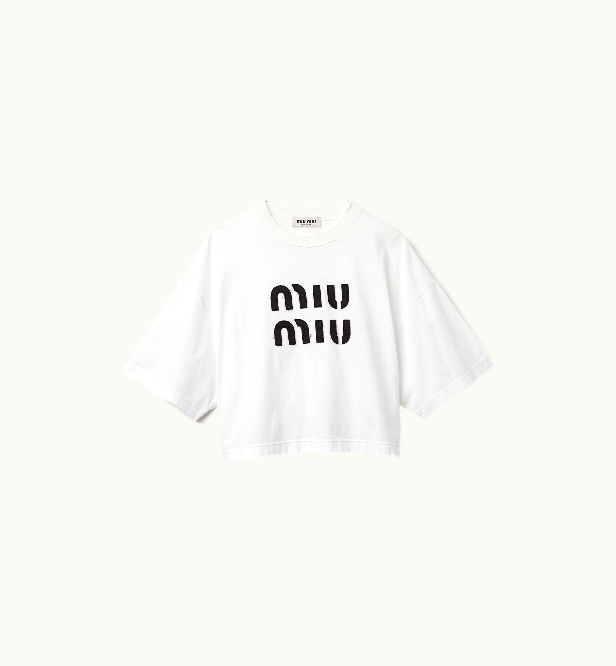 Miu Miu Miu Miu Embroidered Cotton T-shirt White MJN445_12LZ_F0009_S_231