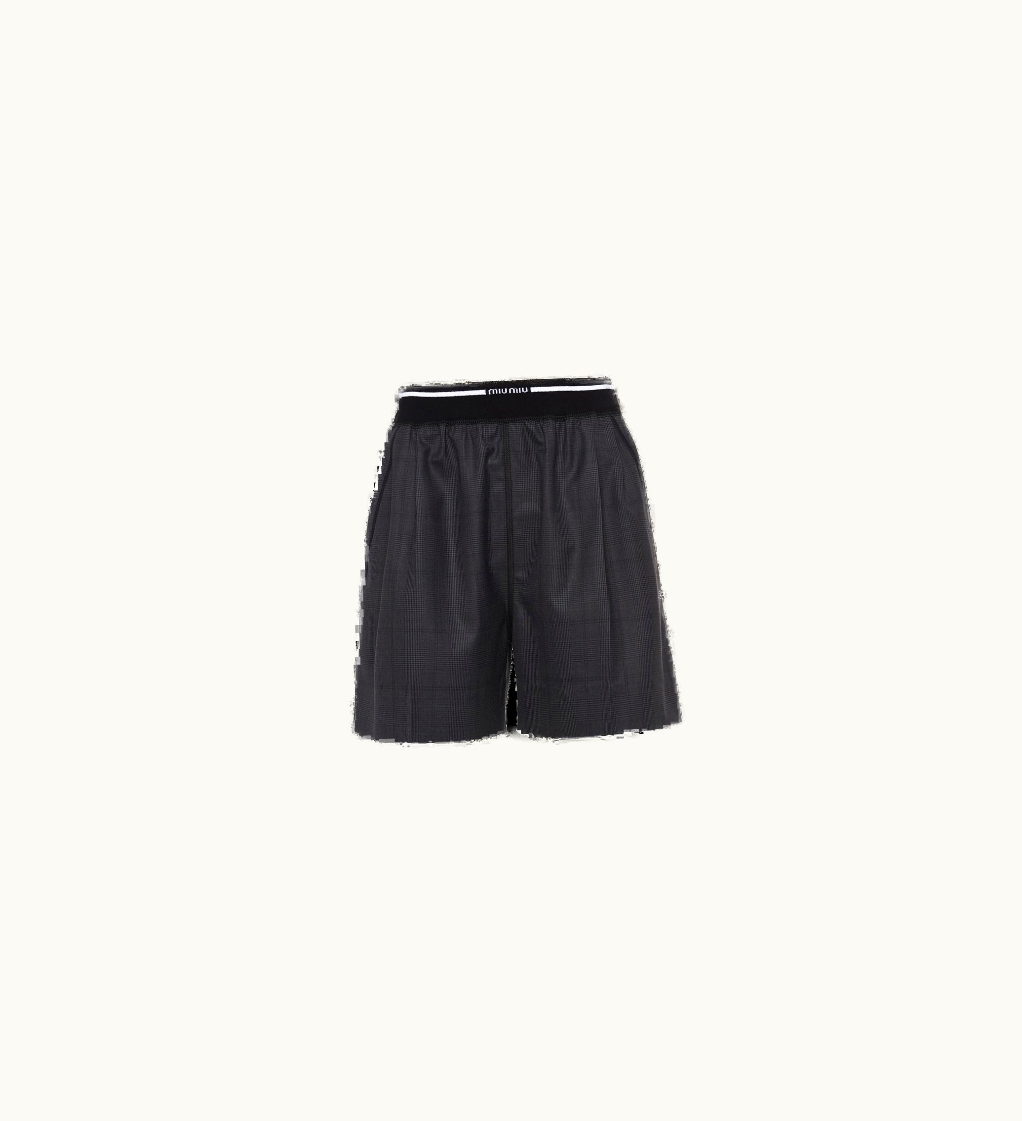 Miu Miu Miu Miu Glen Plaid Bermuda Shorts Slate Gray