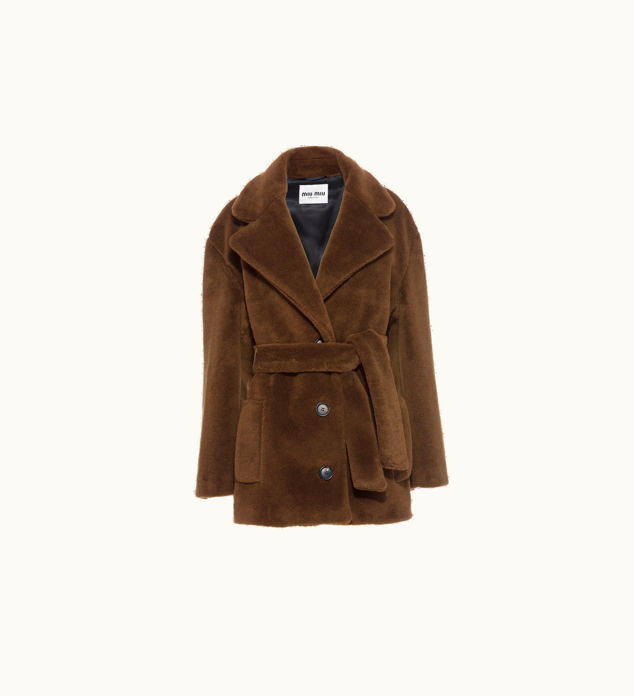 Miu Miu Miu Miu Single-breasted Alpaca Jacket Tobacco