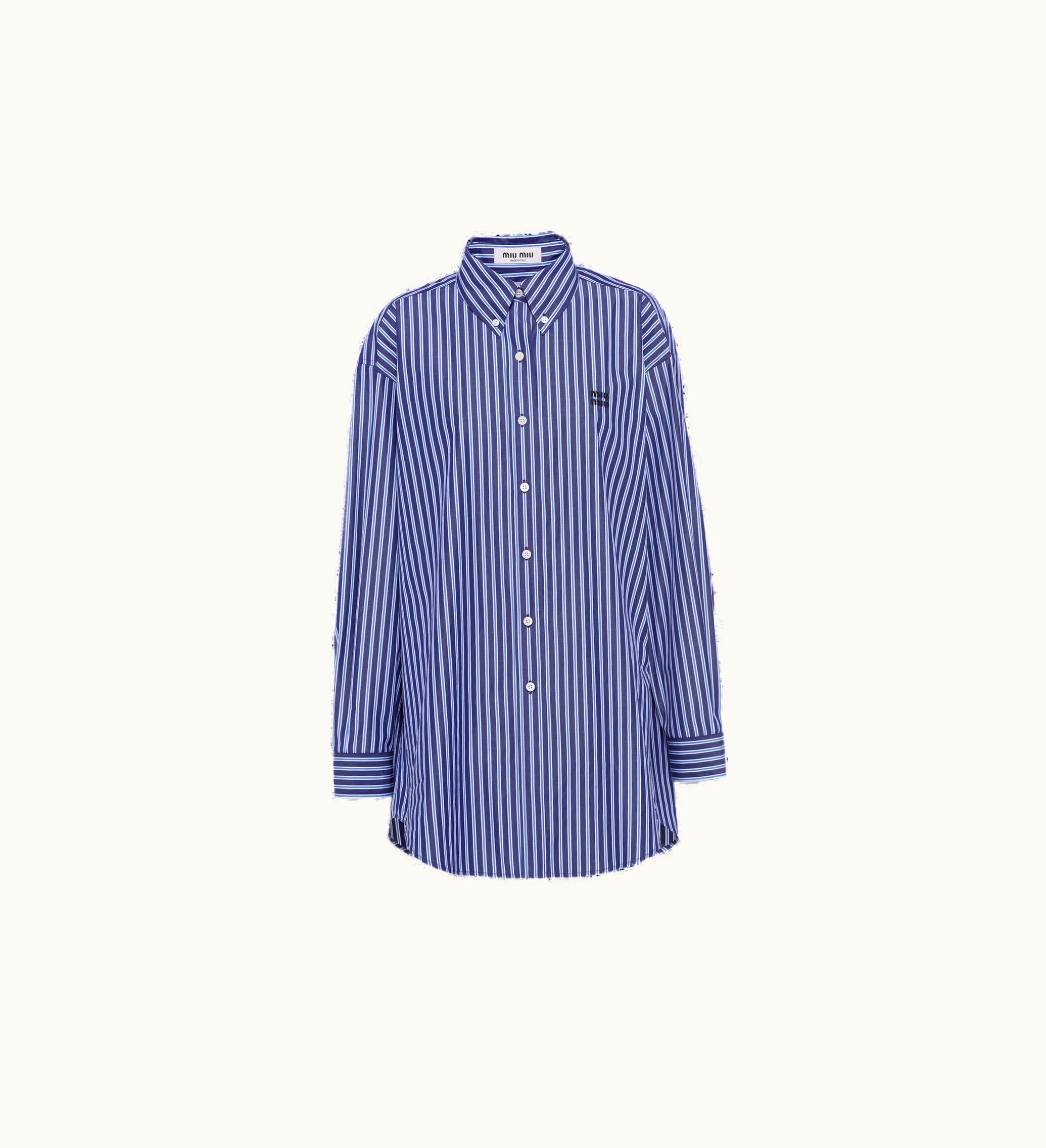Miu Miu Miu Miu Oversized Poplin Shirt Navy