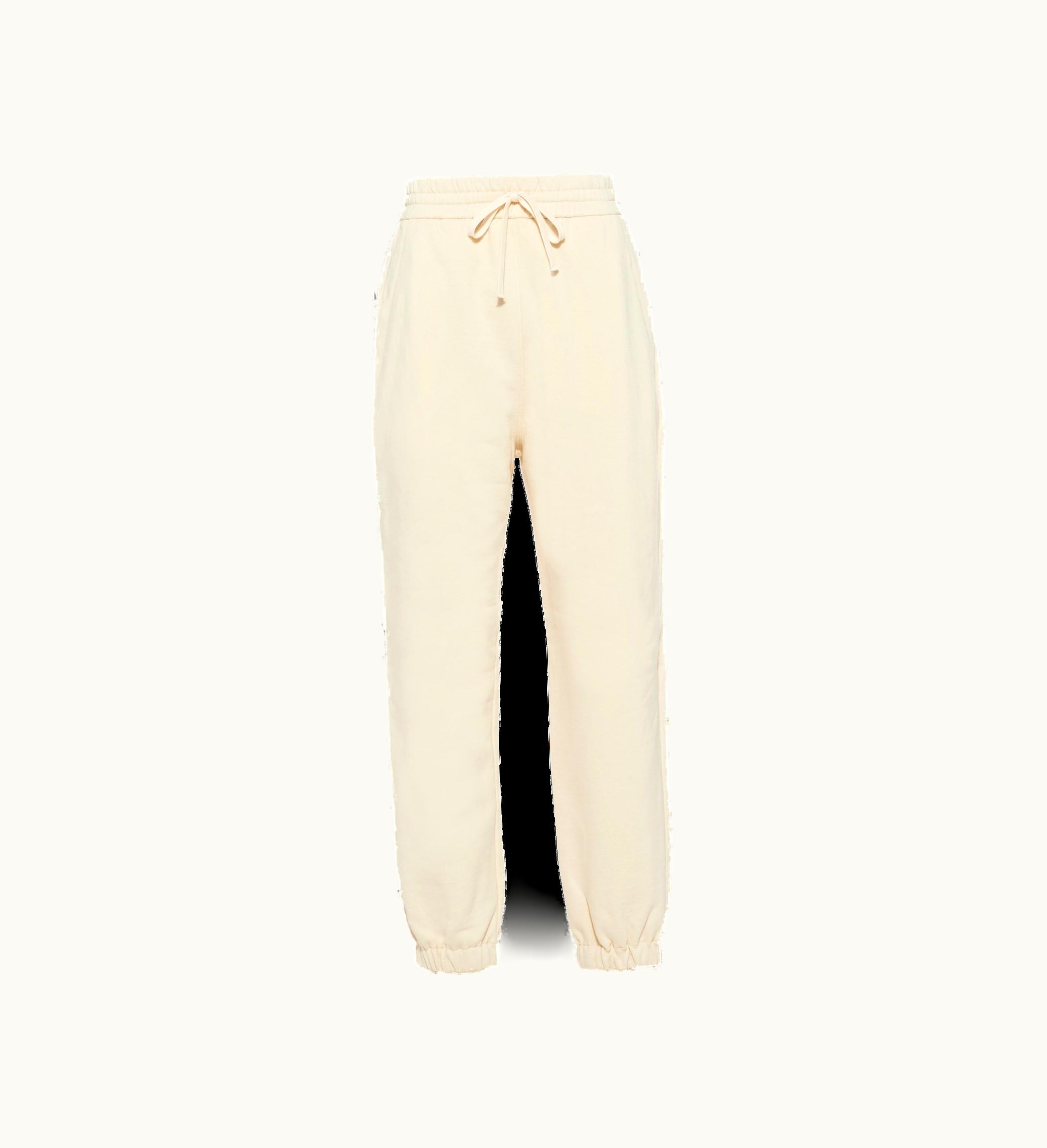 Miu Miu Miu Miu Cotton Joggers With Embroidered Logo Ivory
