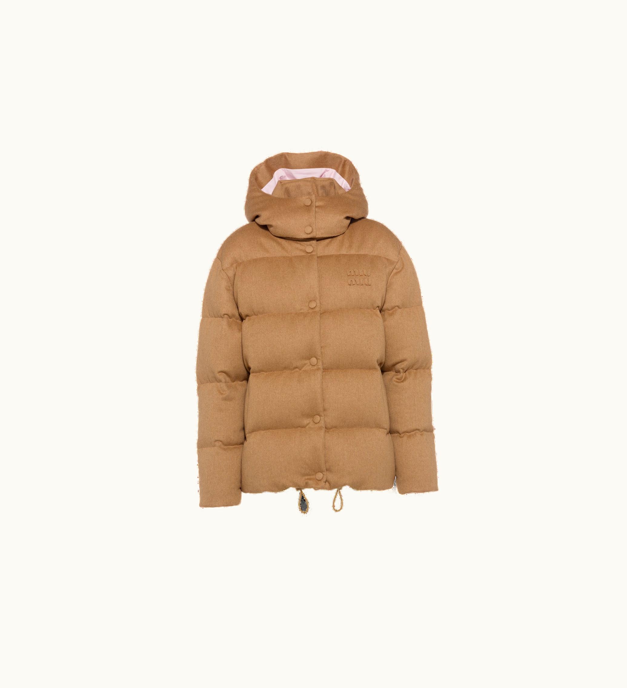 Miu Miu Miu Miu Camelhair Goose Down Jacket Camel Brown