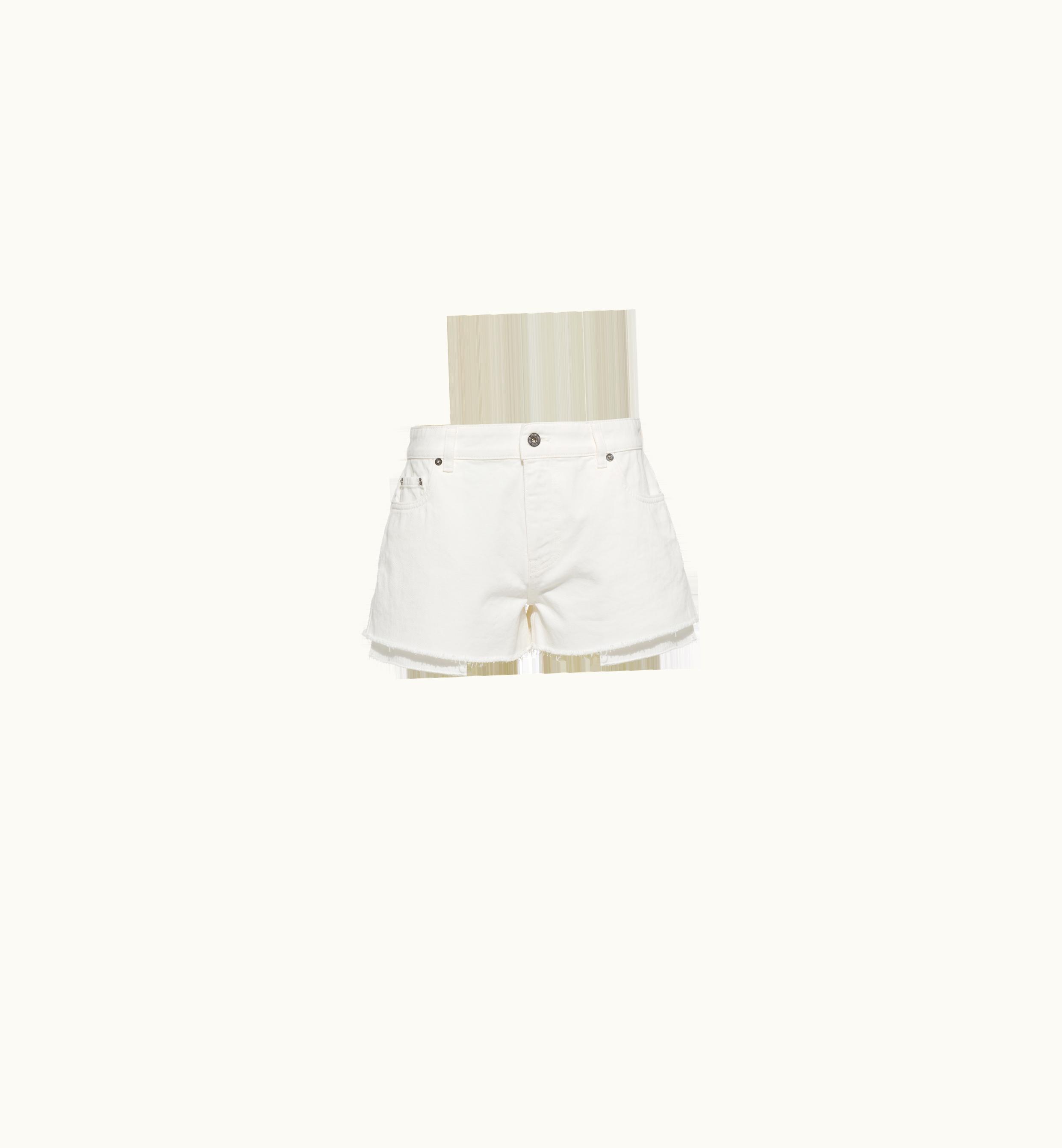 Miu Miu Miu Miu Denim Shorts White Classic Fit Washed Denim
