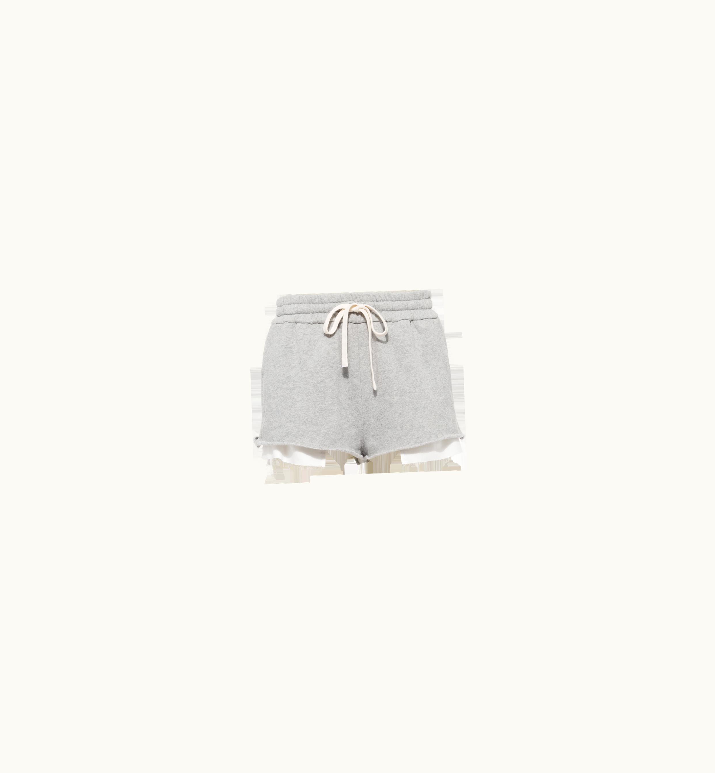 Miu Miu Miu Miu Embroidered Cotton Shorts Grey