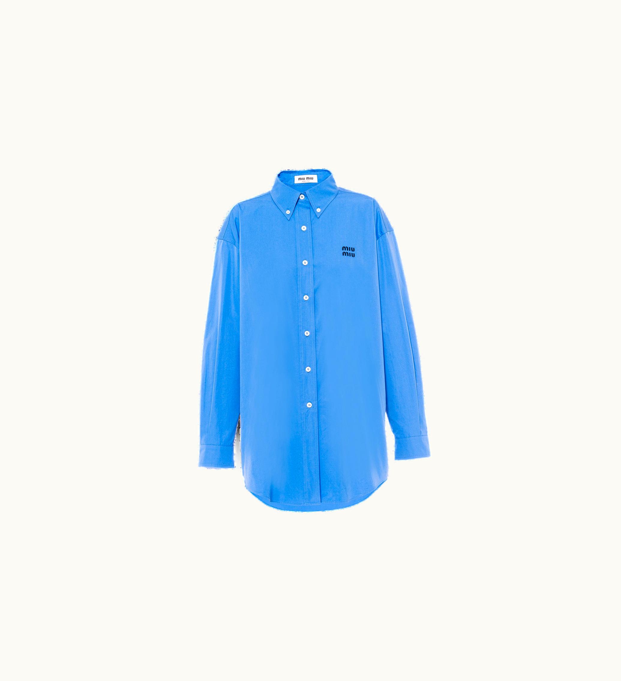 Miu Miu Miu Miu Oversized Poplin Shirt Periwinkle Blue