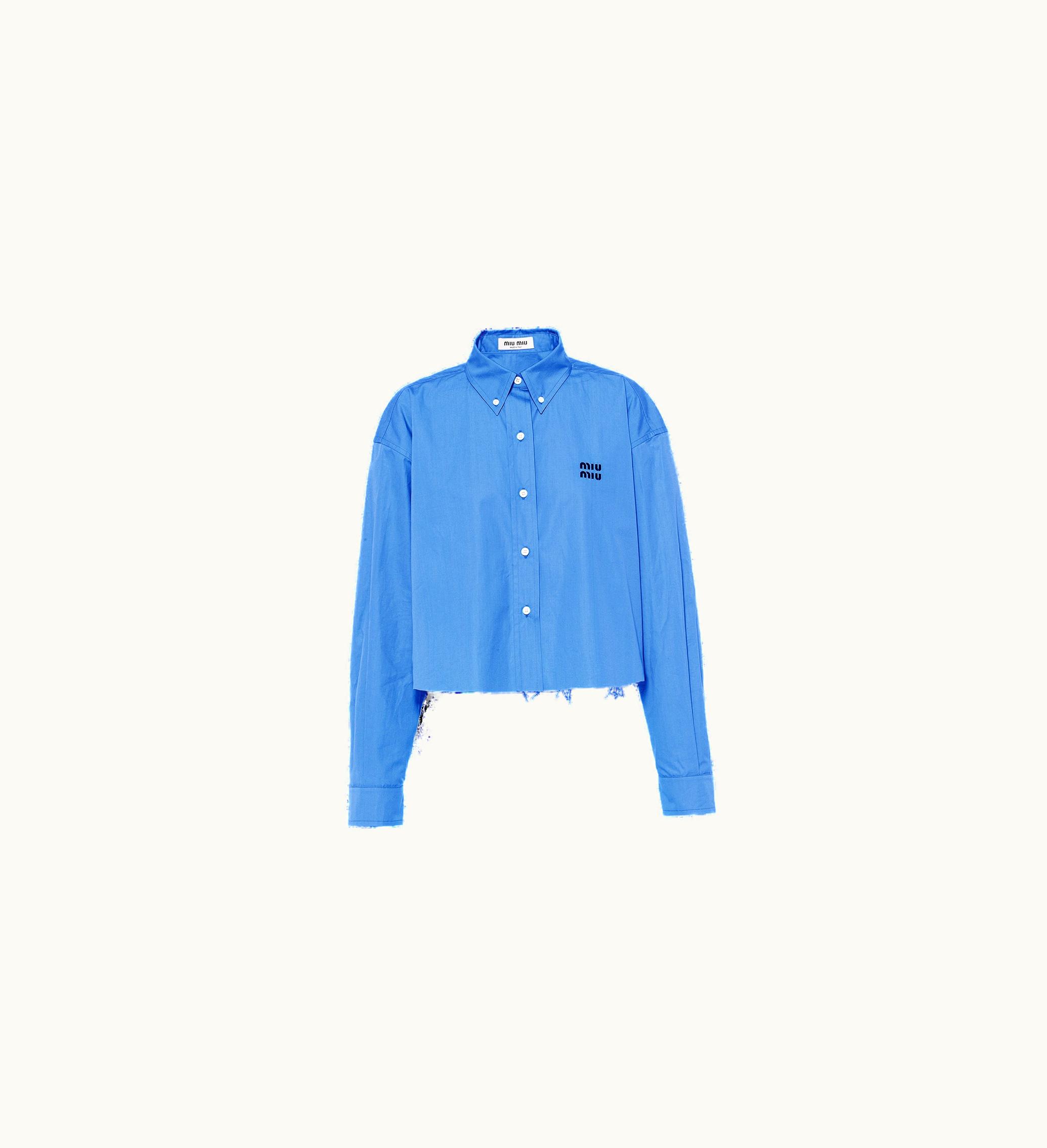 Miu Miu Miu Miu Cropped Poplin Shirt Periwinkle Blue