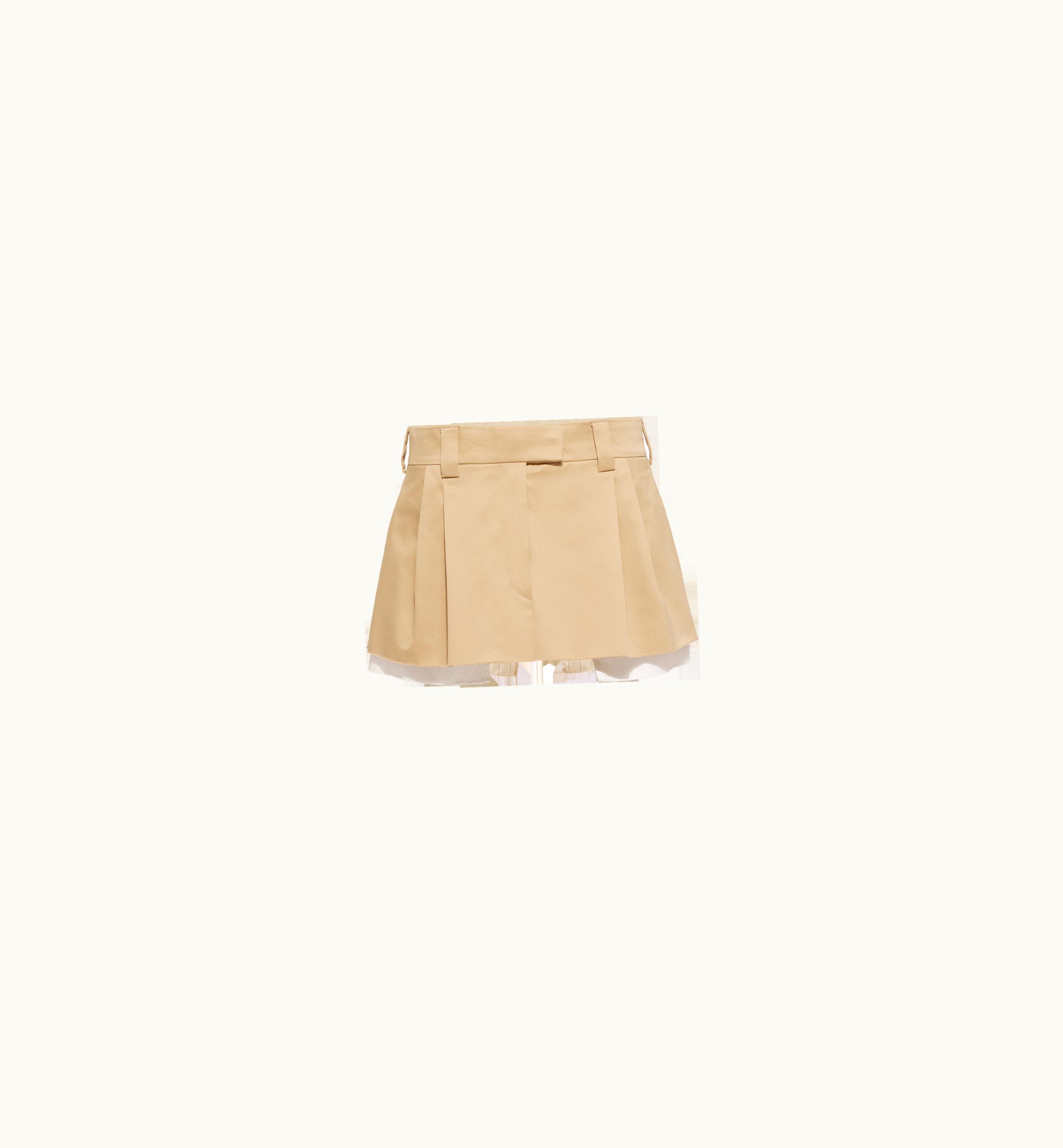 Miu Miu Miu Miu Chino Miniskirt With Embroidered Logo Cord