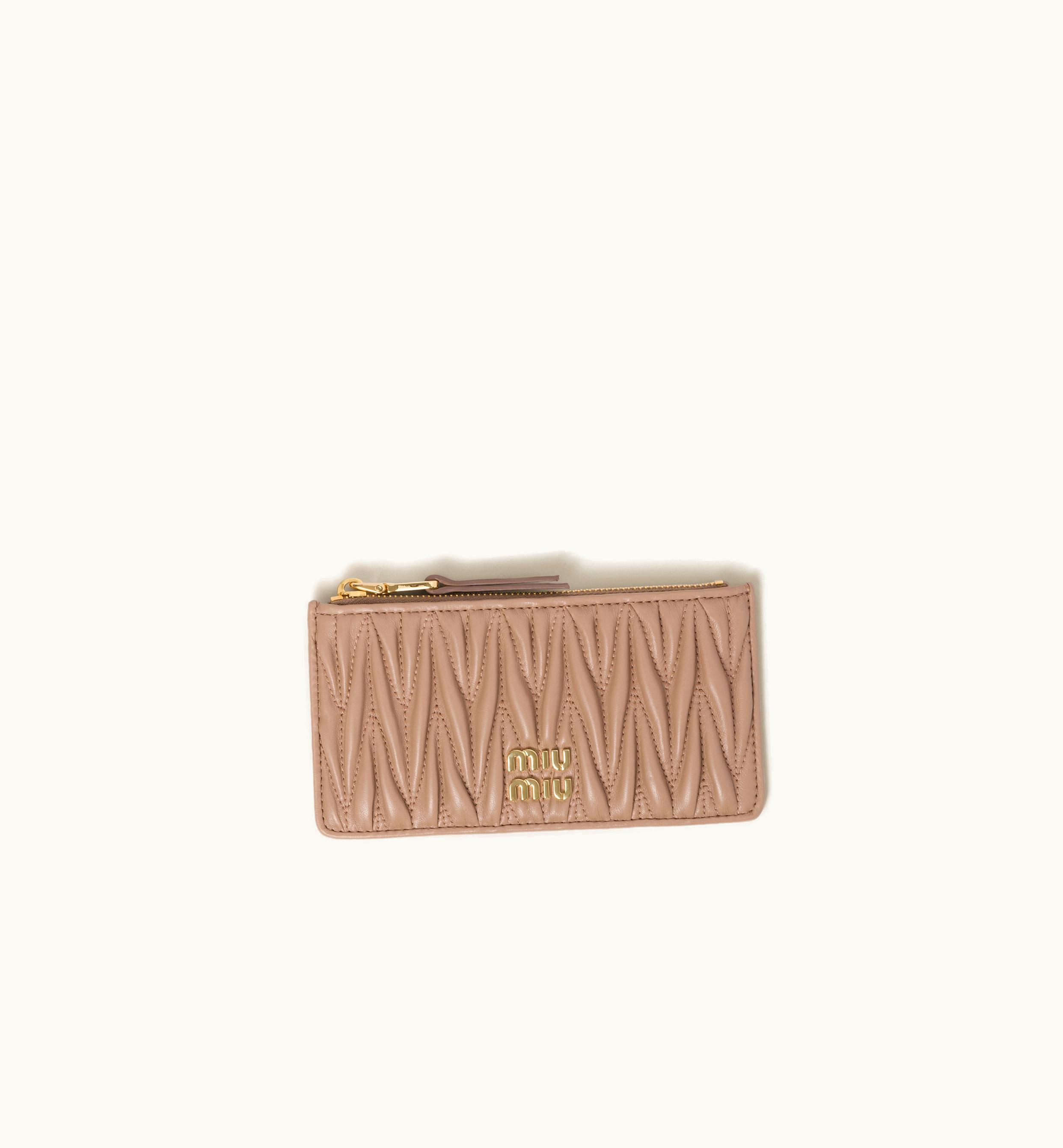 Miu Miu Miu Miu Matelassé Nappa Leather Envelope Wallet Cameo