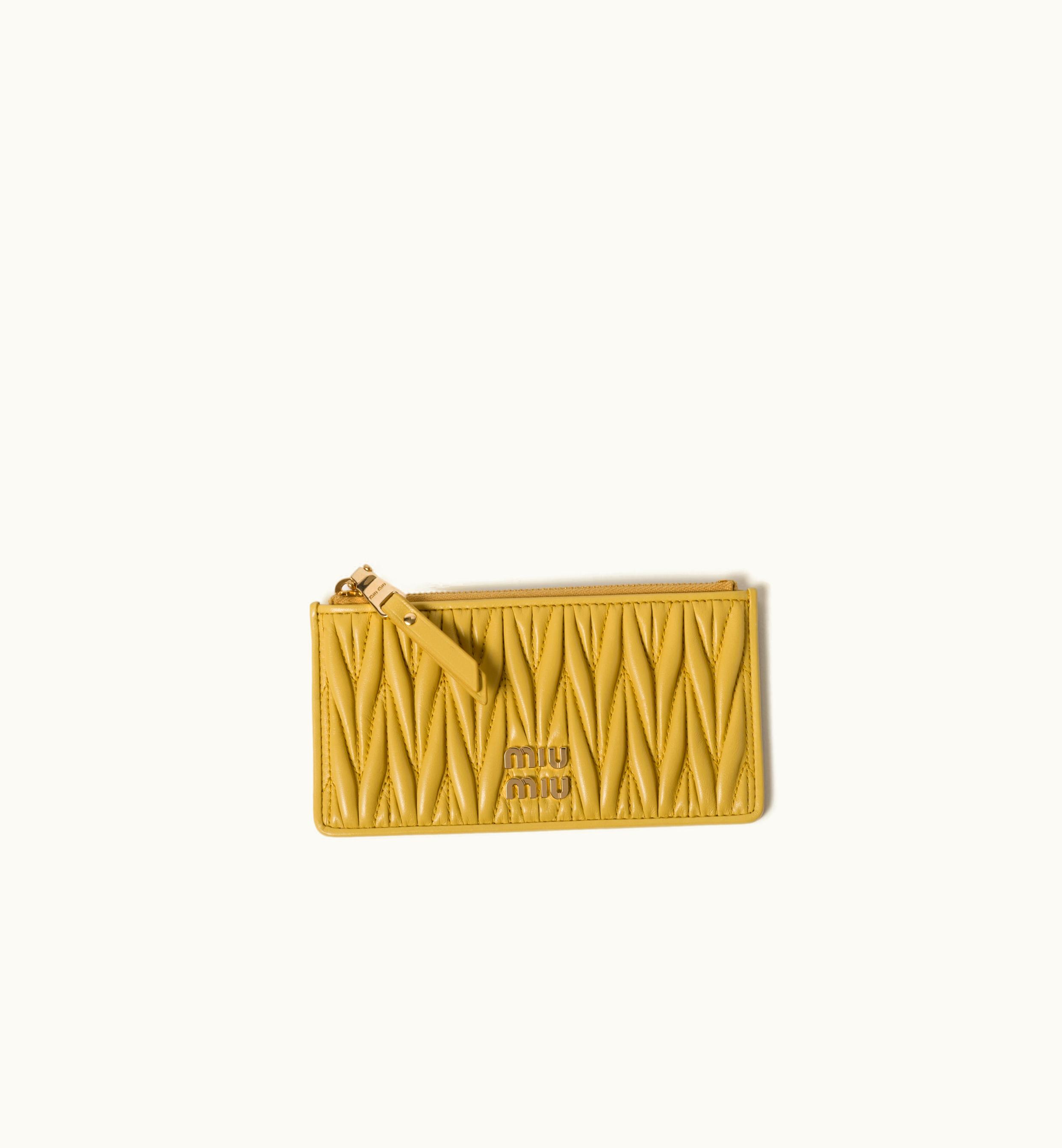 Miu Miu Miu Miu Matelassé Nappa Leather Envelope Wallet Pineapple