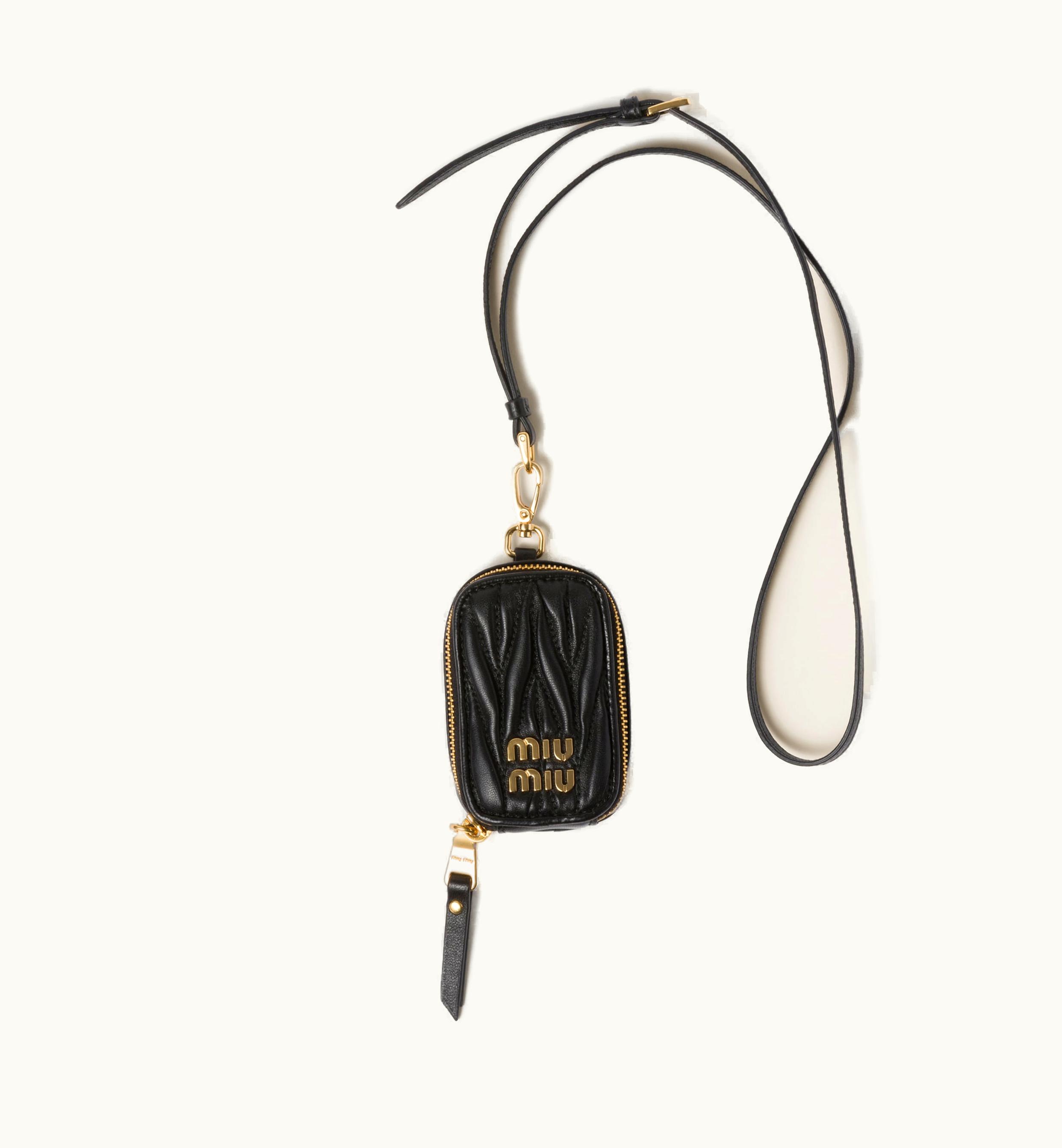 Miu Miu Miu Miu Matelassé Nappa Leather mini-pouch With Mirror Black