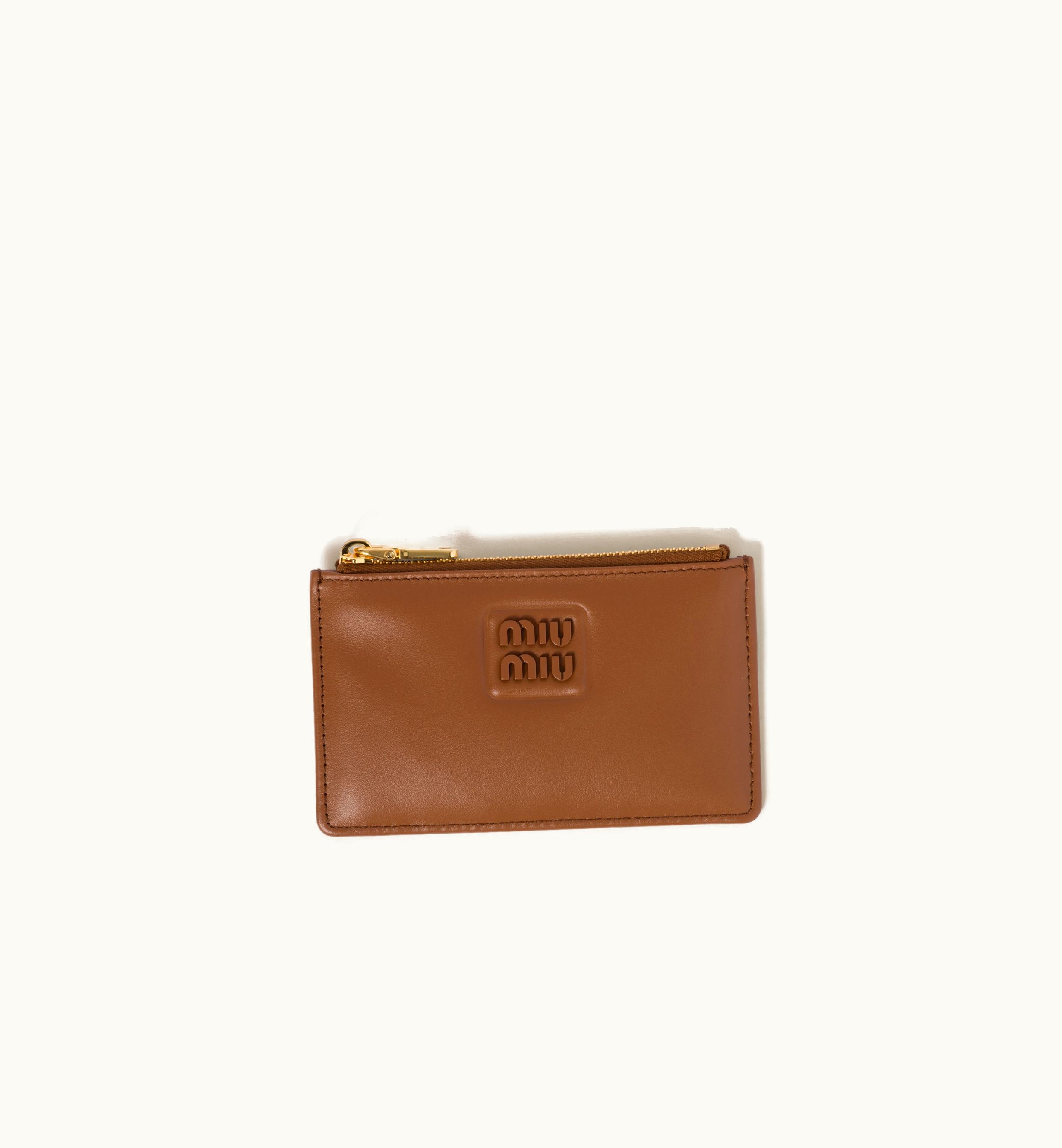 Miu Miu Miu Miu Leather Envelope Wallet Cognac