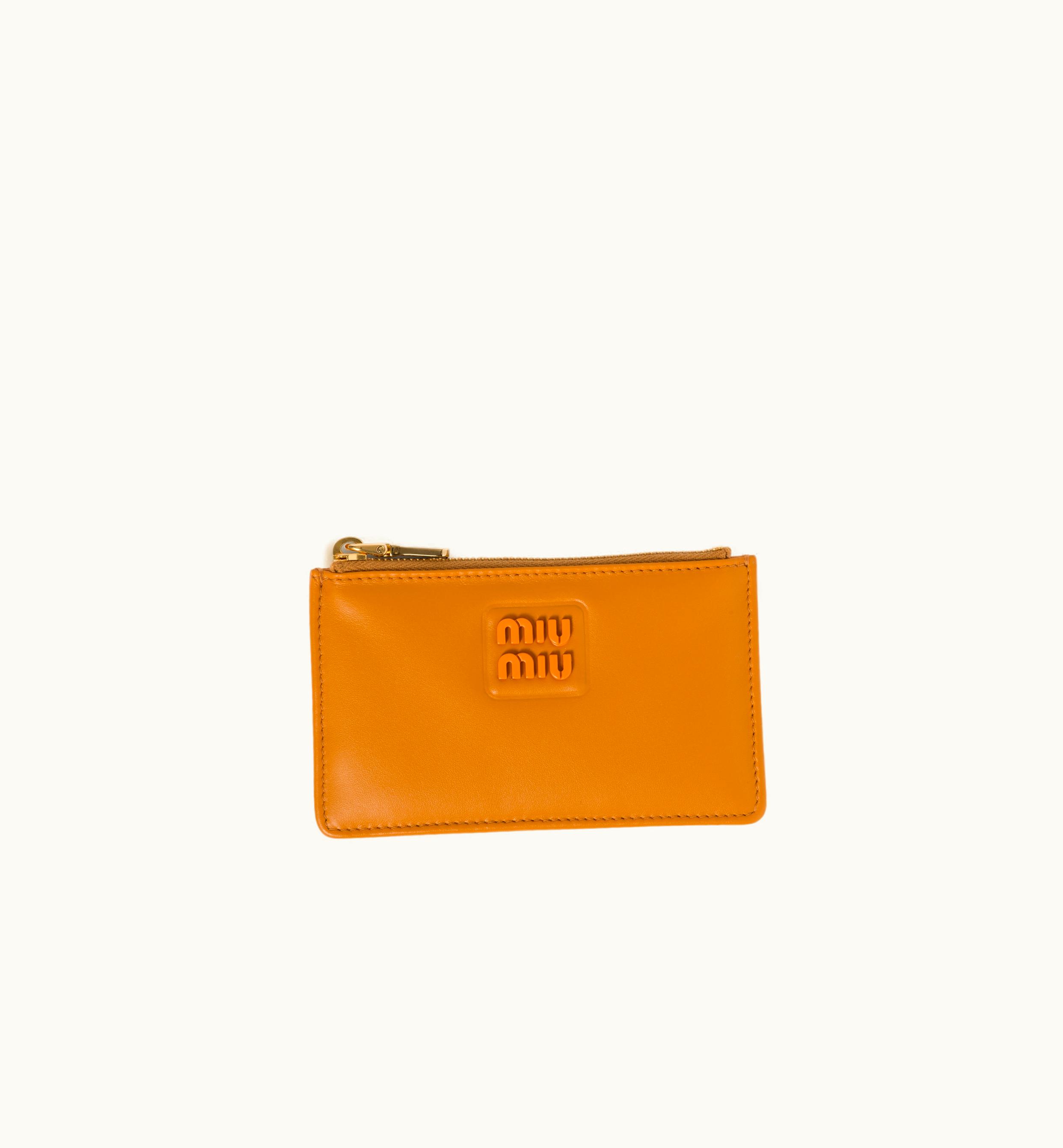 Miu Miu Miu Miu Leather Envelope Wallet Pomegranate Yellow