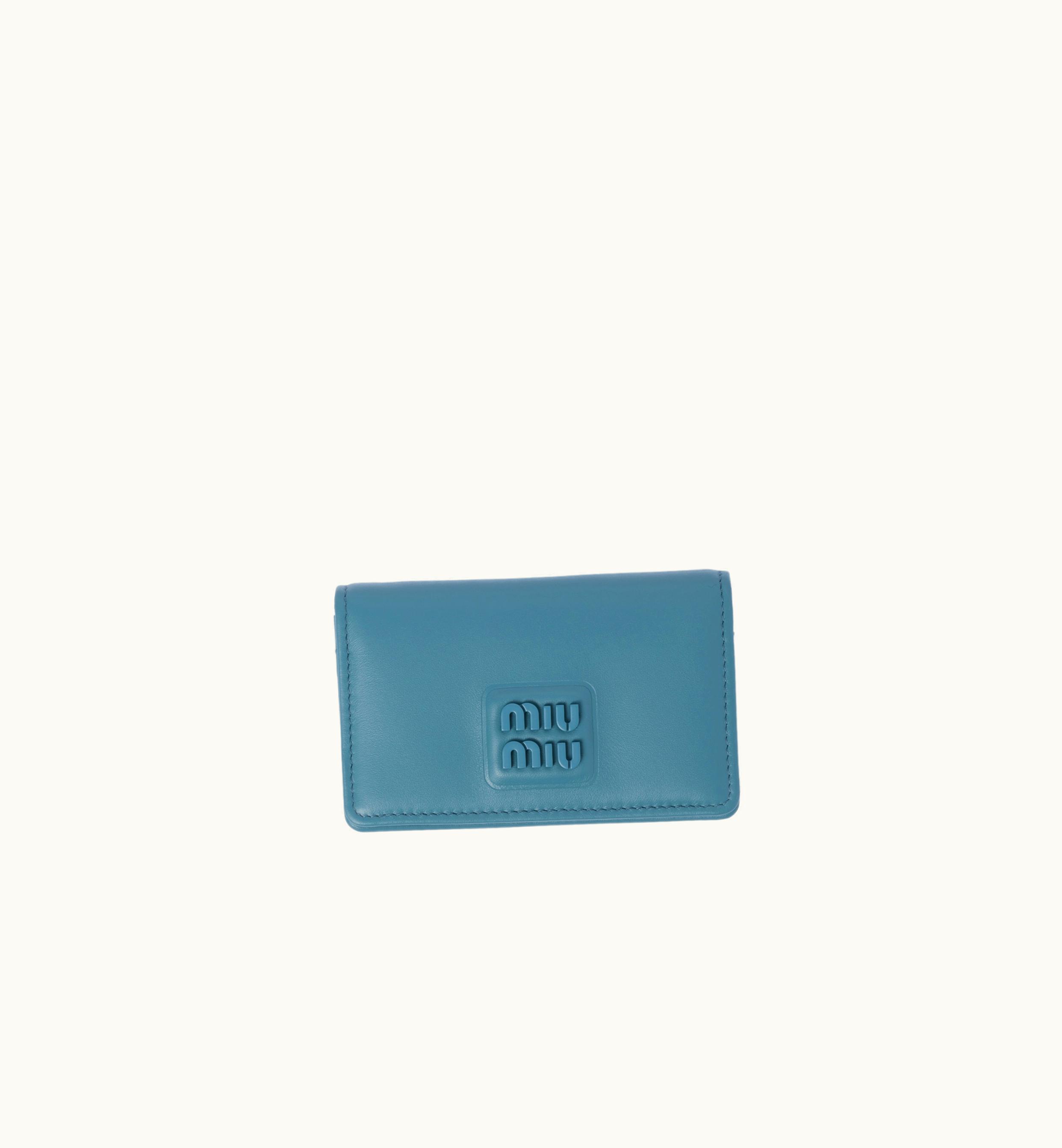 Miu Miu Miu Miu Leather Card Holder Marina Blue