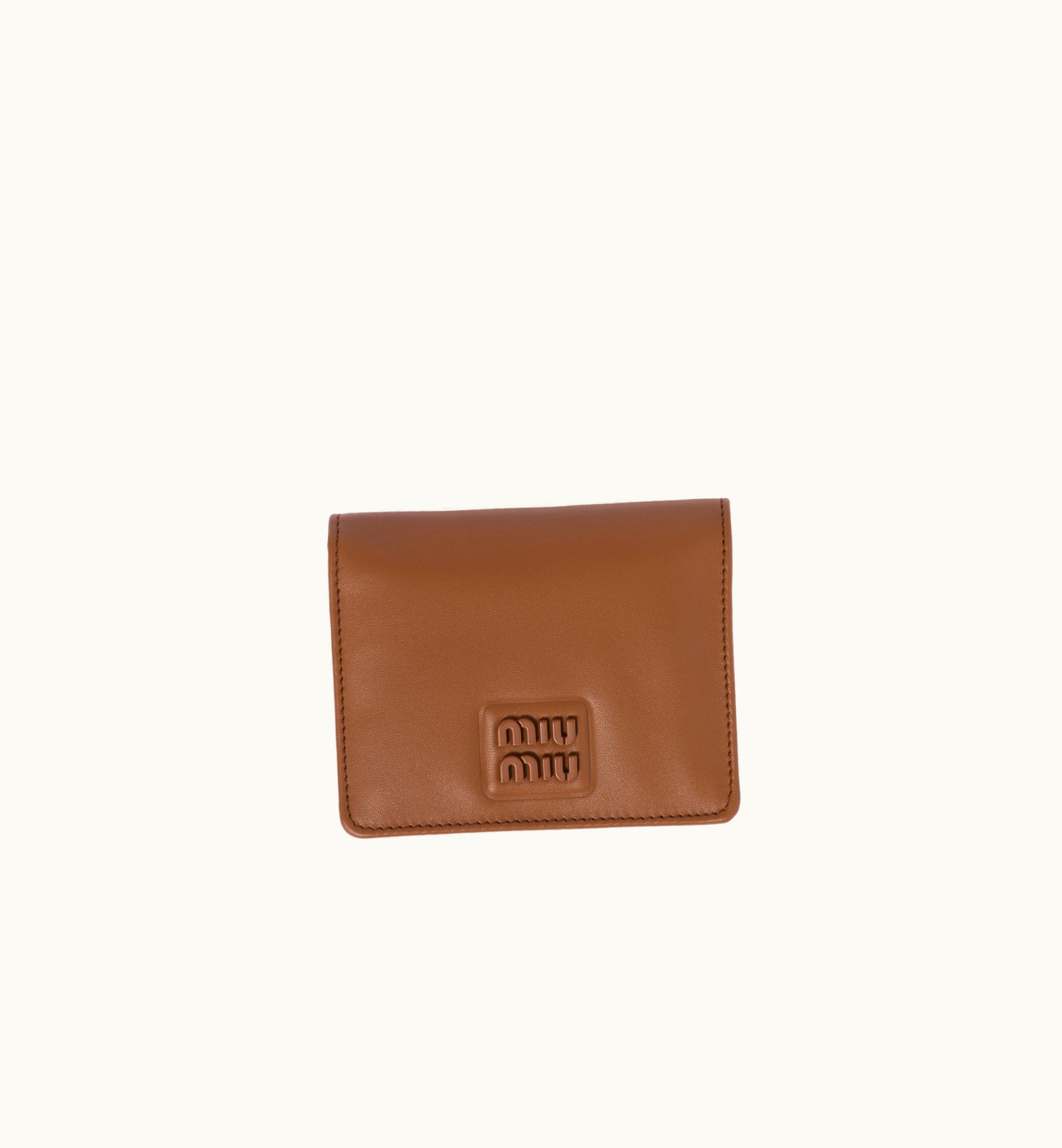 Miu Miu Miu Miu Small Leather Wallet Cognac