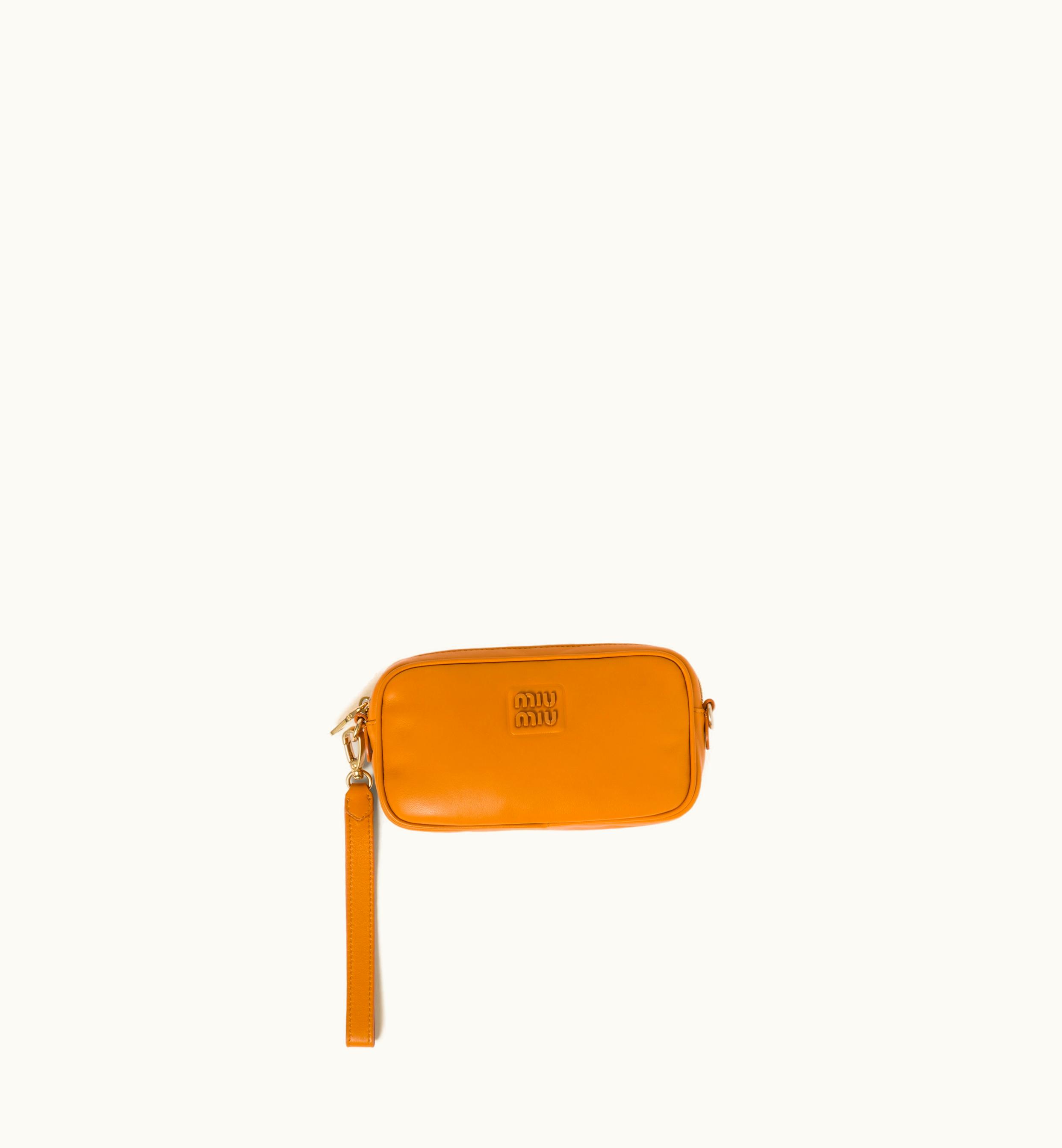 Miu Miu Miu Miu Leather Pouch Pomegranate Yellow