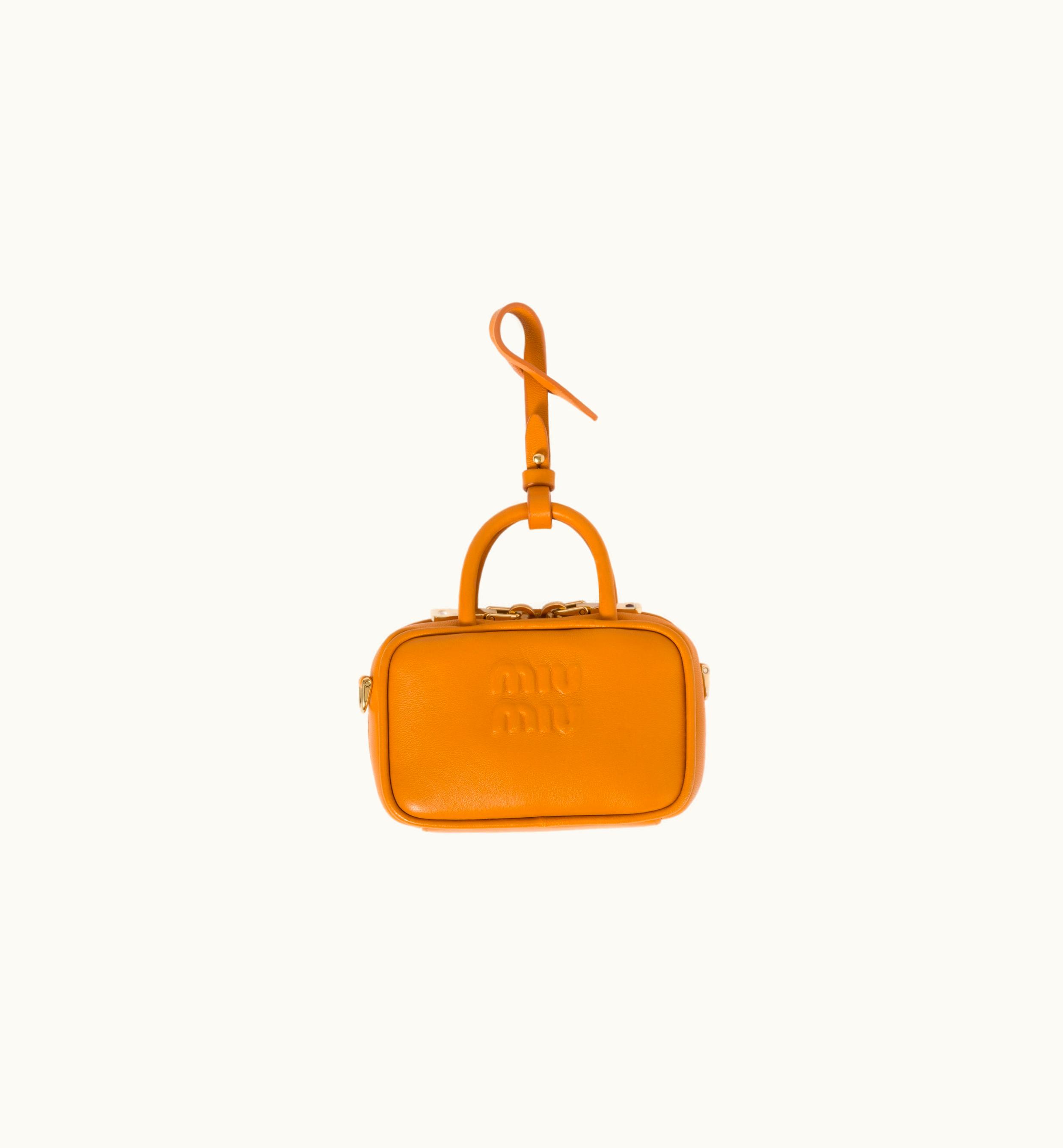 Miu Miu Miu Miu Leather Micro Bag Pomegranate Yellow