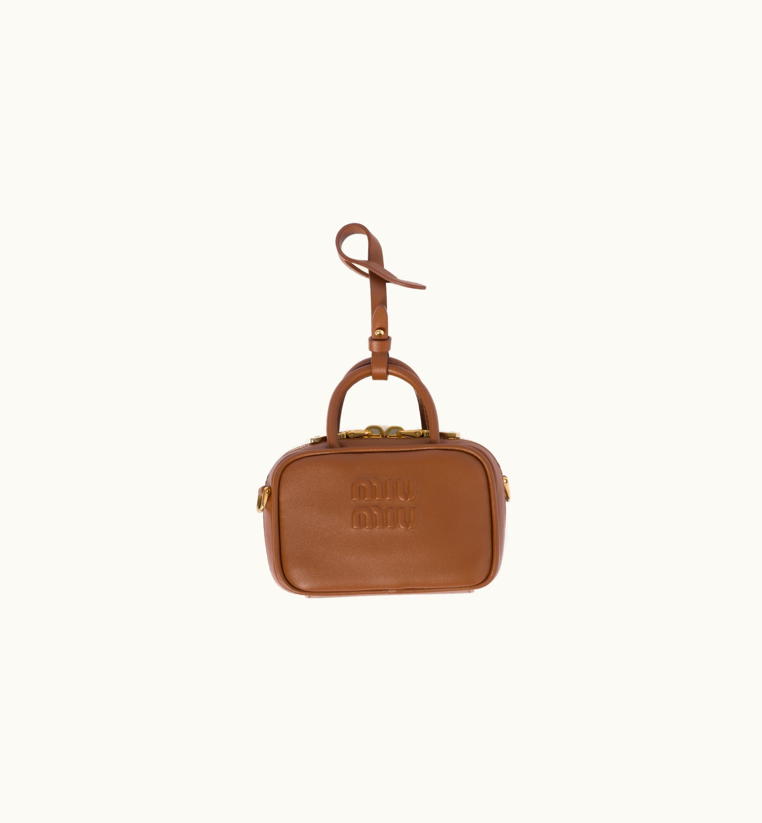 Miu Miu Miu Miu Leather Micro Bag Cognac
