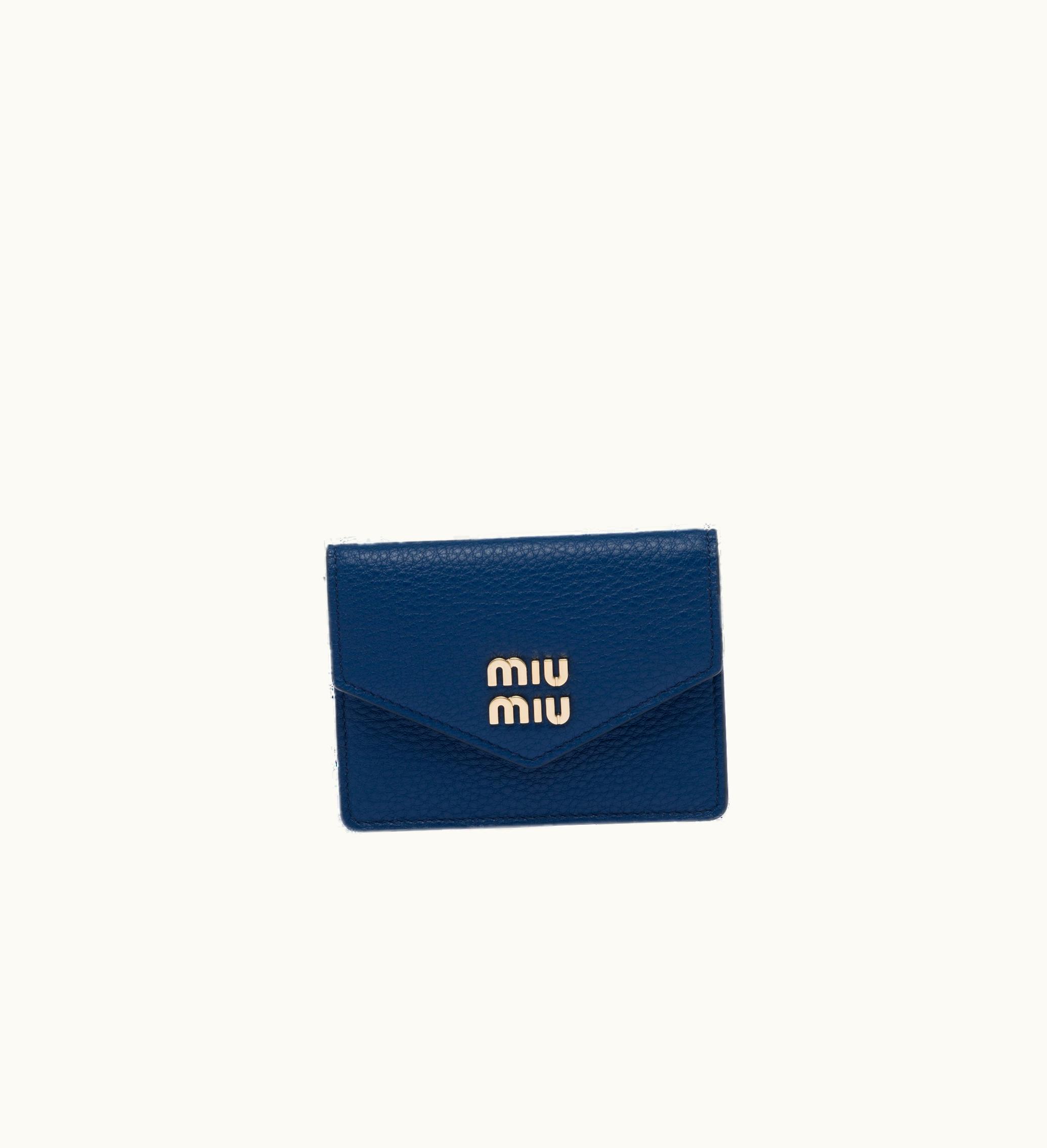Miu Miu Miu Miu Leather Card Holder Bluette