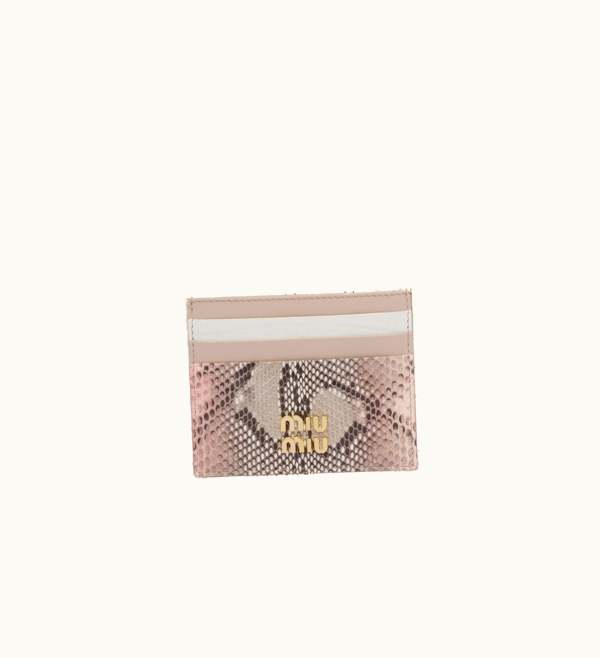 Miu Miu Miu Miu Python And Tejus Card Holder Water Lily