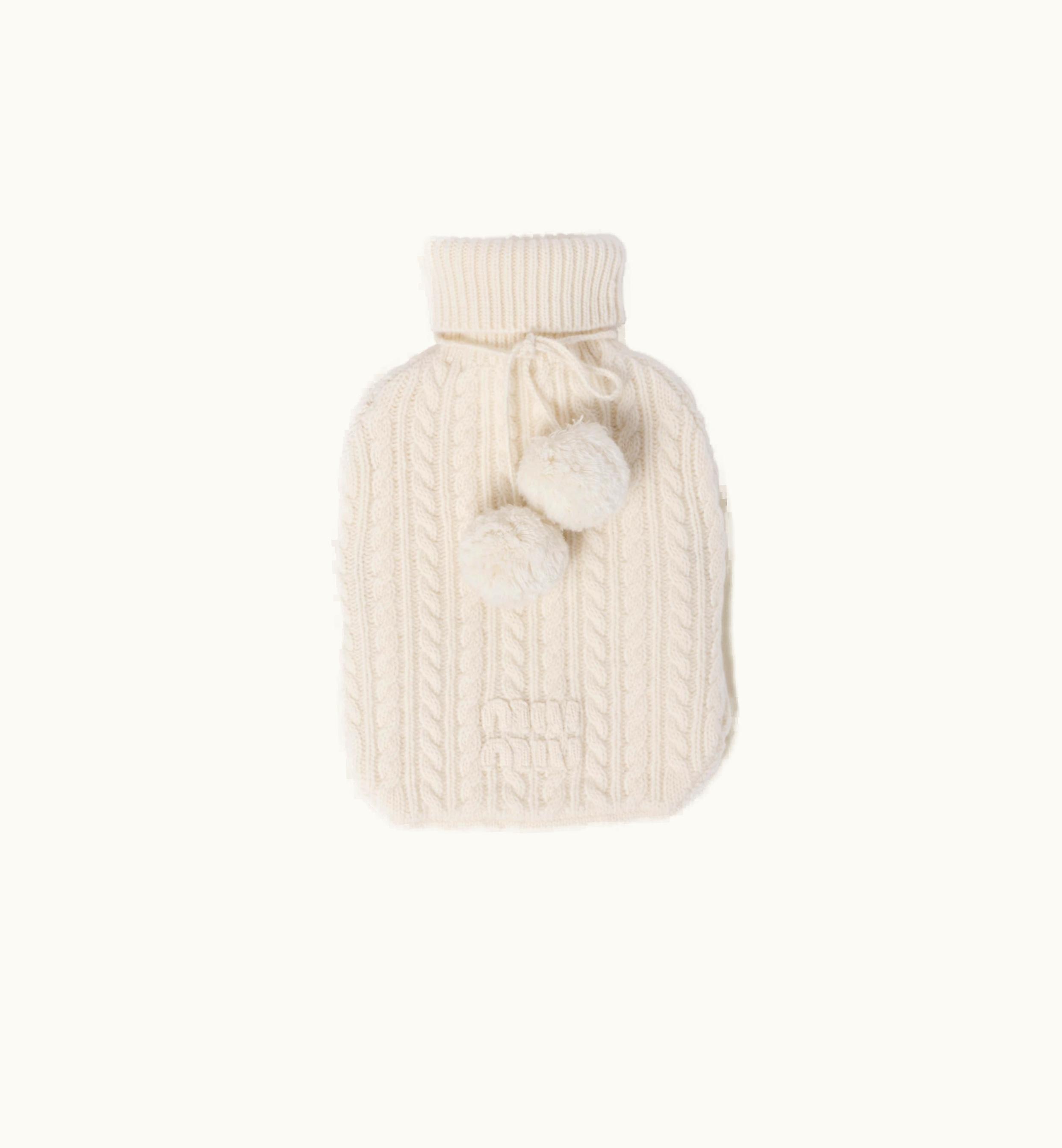 Miu Miu Miu Miu Hot Water Bottle With Wool And Cashmere Cover White