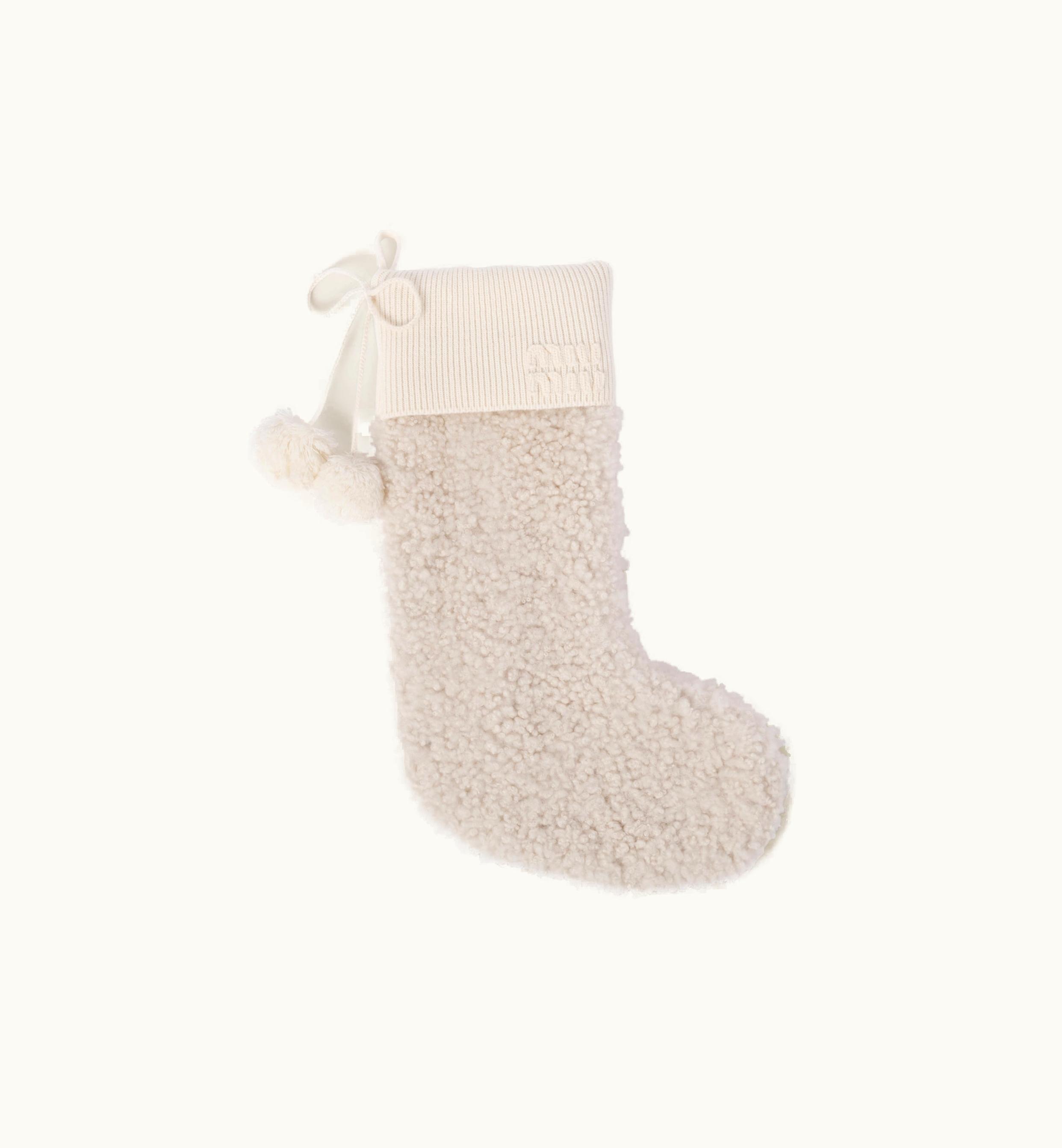 Miu Miu Miu Miu Wool And Shearling Socks White