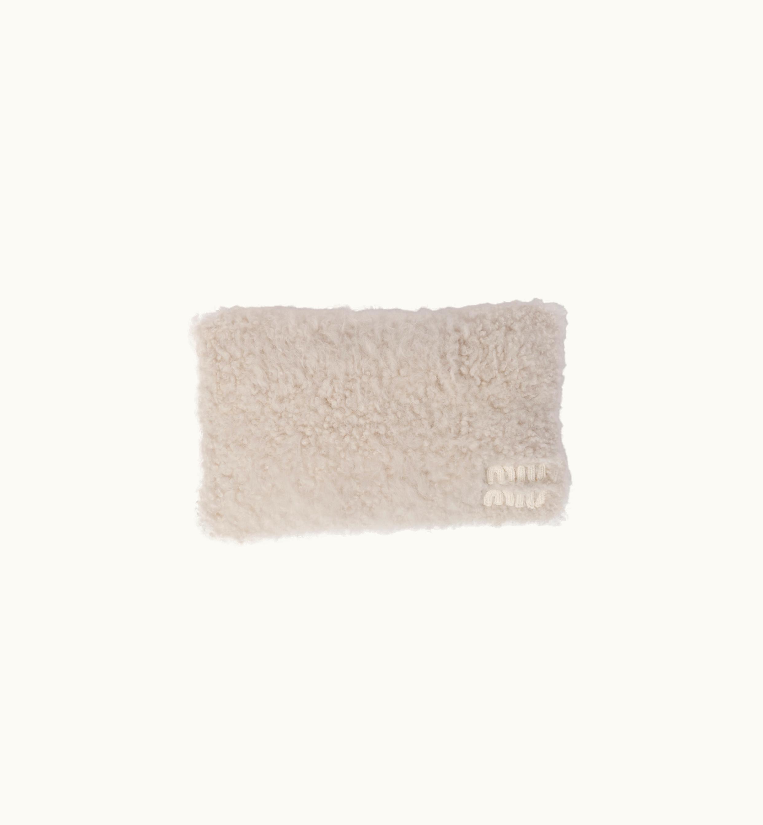 Miu Miu Miu Miu Wool, Cashmere And Shearling Pillow White
