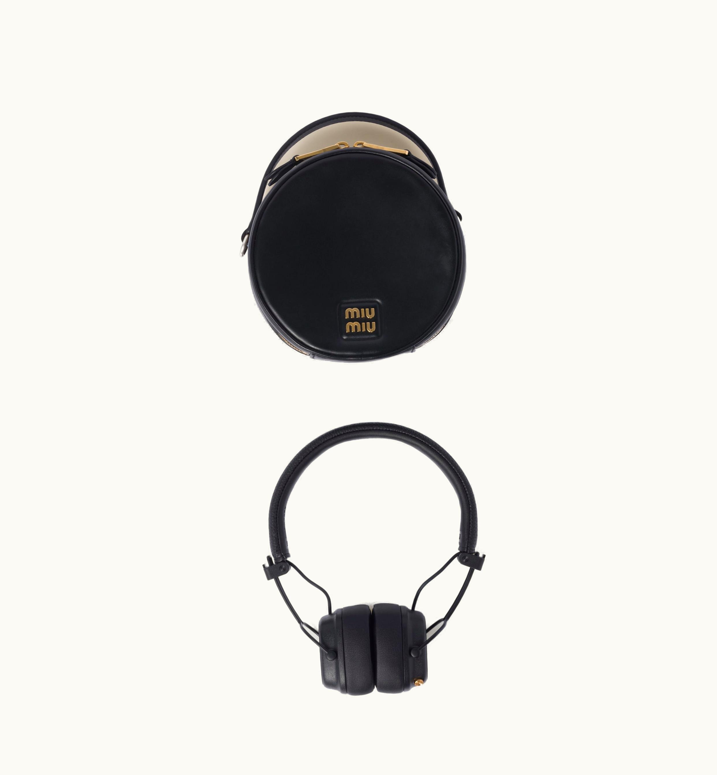 Miu Miu Marshall X Miu Miu Headphones With Leather Case Black