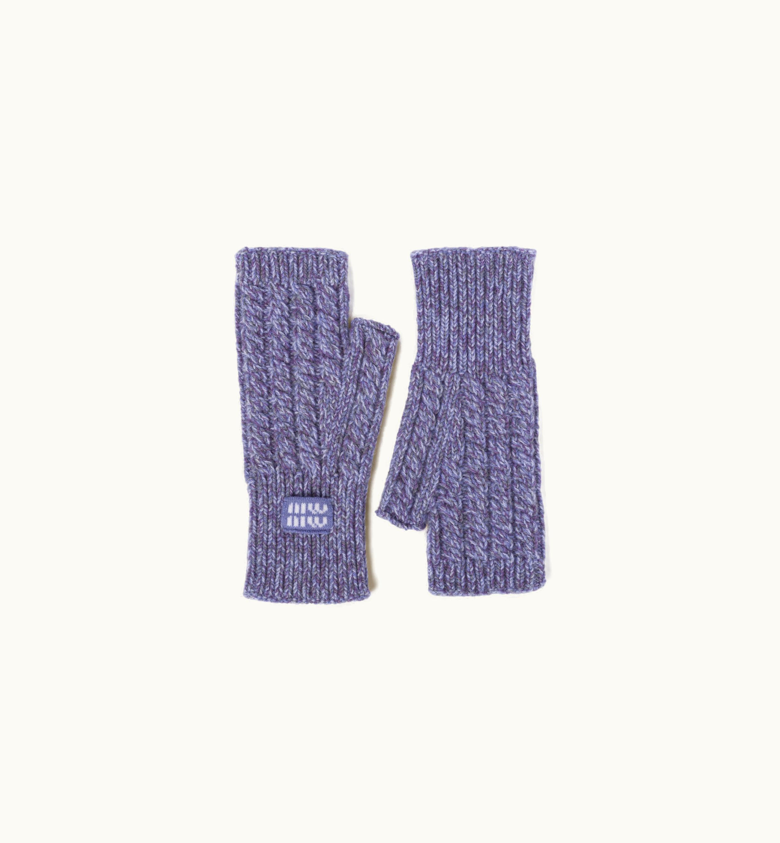 Miu Miu Miu Miu Wool And Cashmere Gloves Wisteria