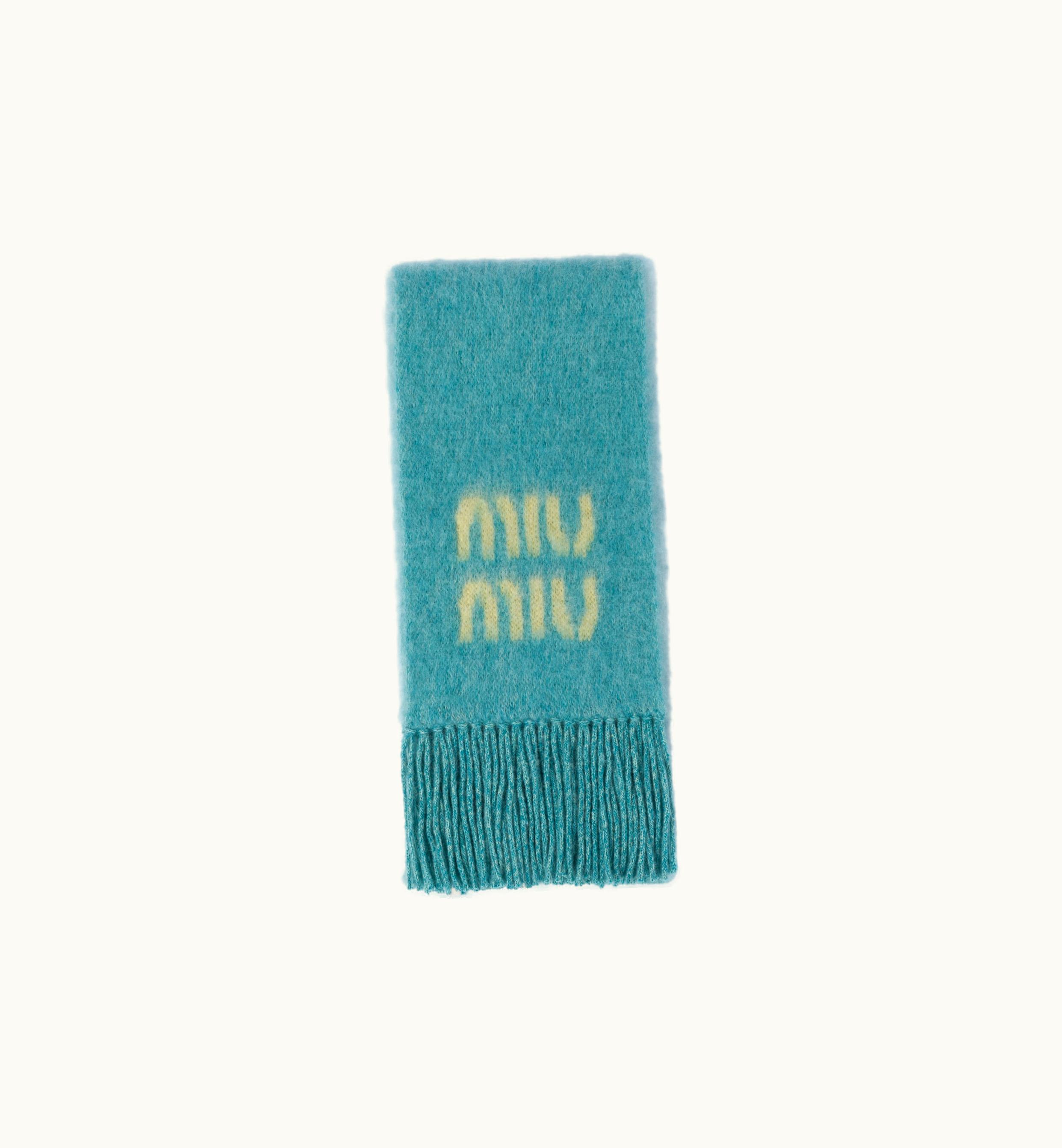 Miu Miu Miu Miu Wool And Mohair Scarf Turquoise
