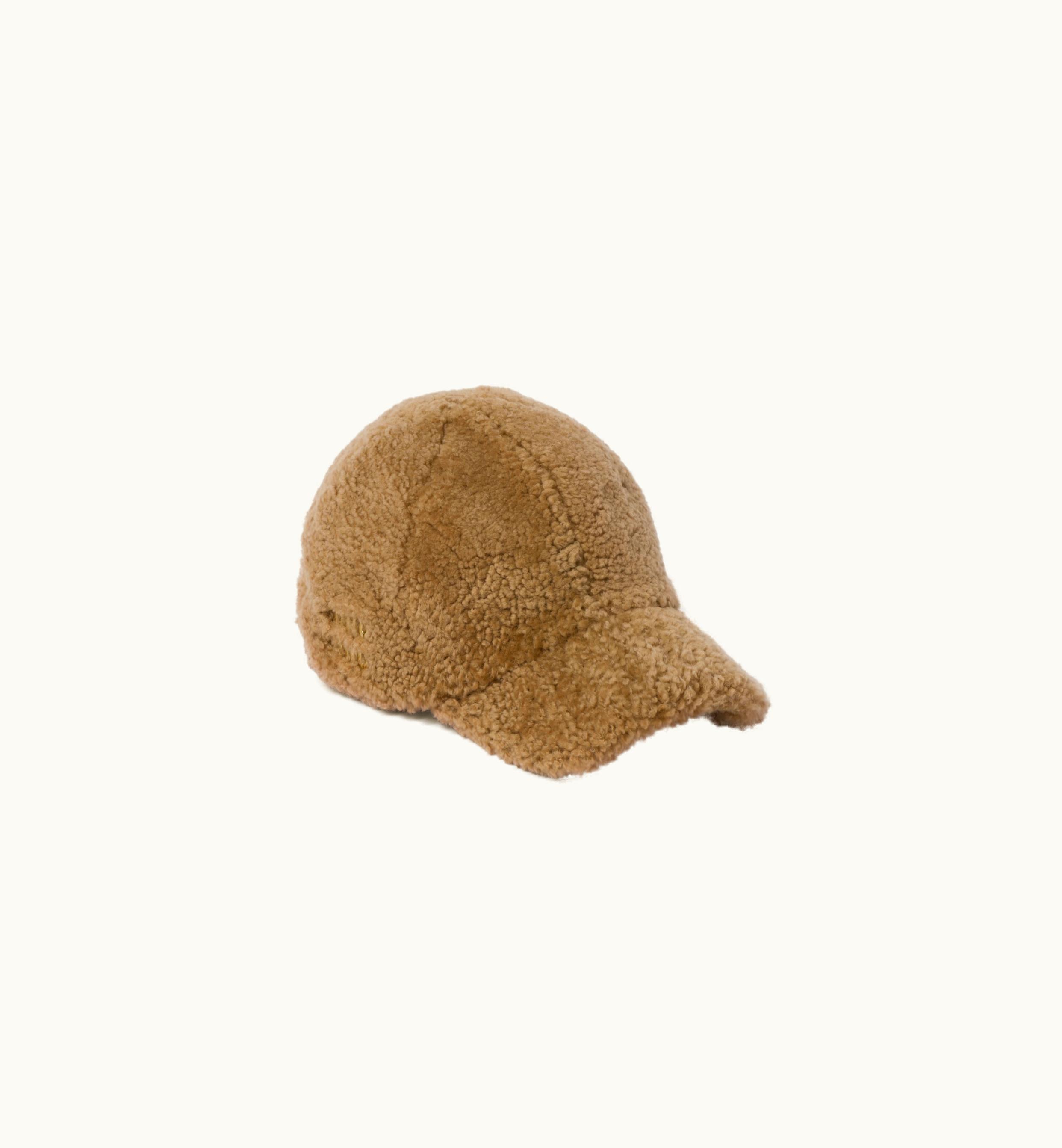Miu Miu Miu Miu Faux Shearling Baseball Cap Caramel