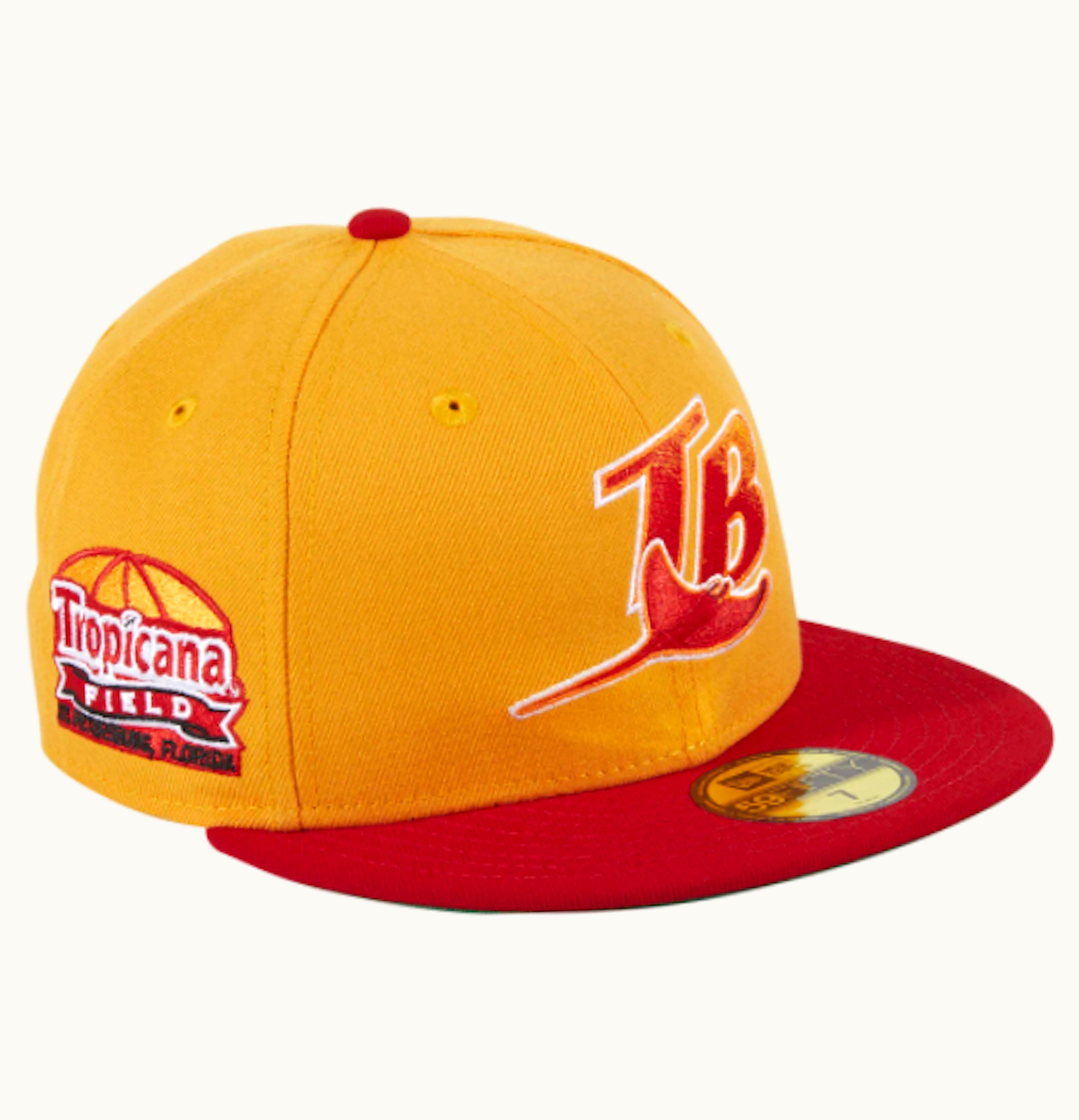 New Era New Era Tampa Bay Rays Tropicana Stadium Patch Cool Fall Fashion Hat Club Exclusive Fitted Hat Light Orange Red