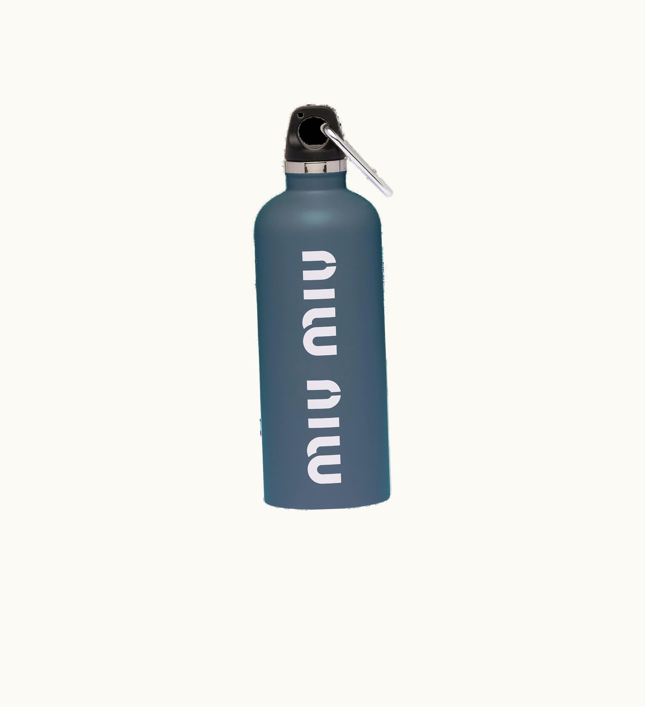 Miu Miu Miu Miu Stainless Steel Water Bottle, 500 Ml Baltic Blue / White