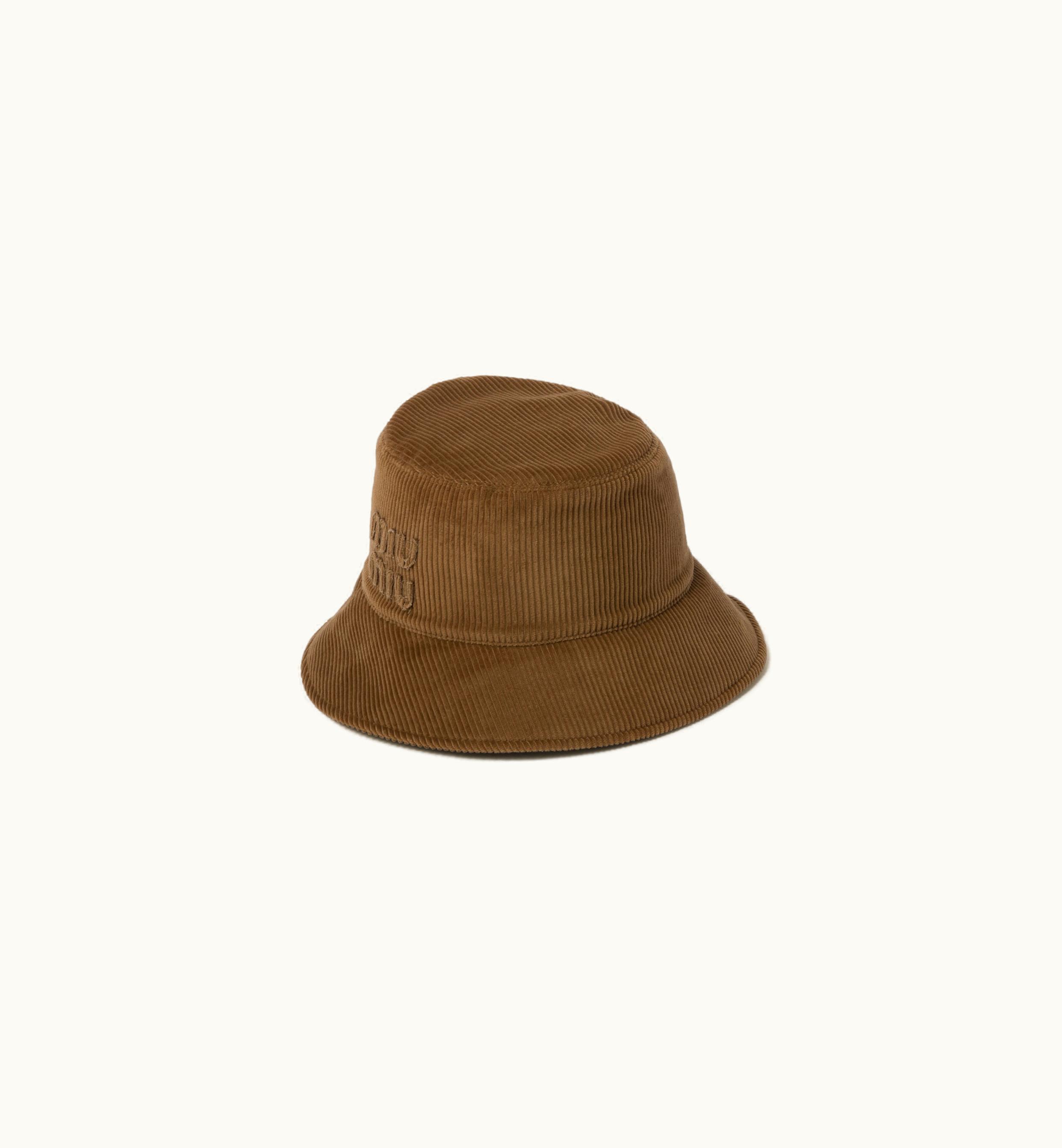 Miu Miu Miu Miu Velvet Bucket Hat Cinnamon