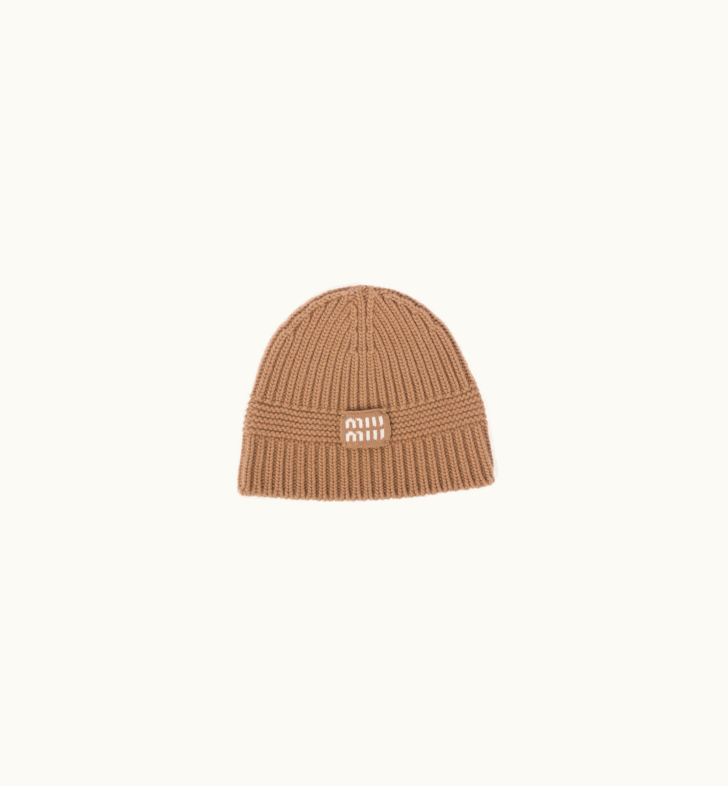 Miu Miu Miu Miu Cashmere Beanie Camel Brown