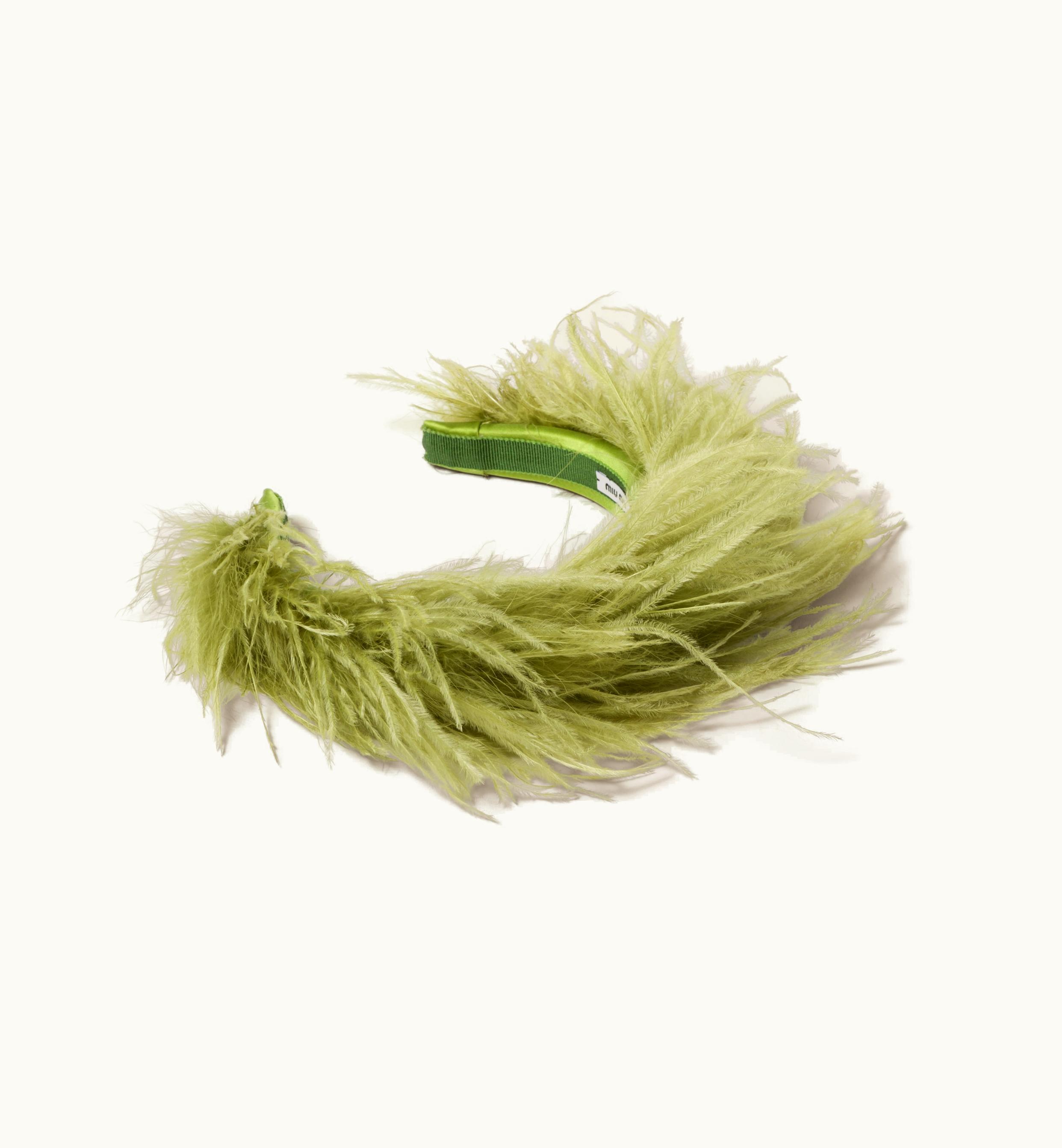 Miu Miu Miu Miu Satin Headband Lawn Green
