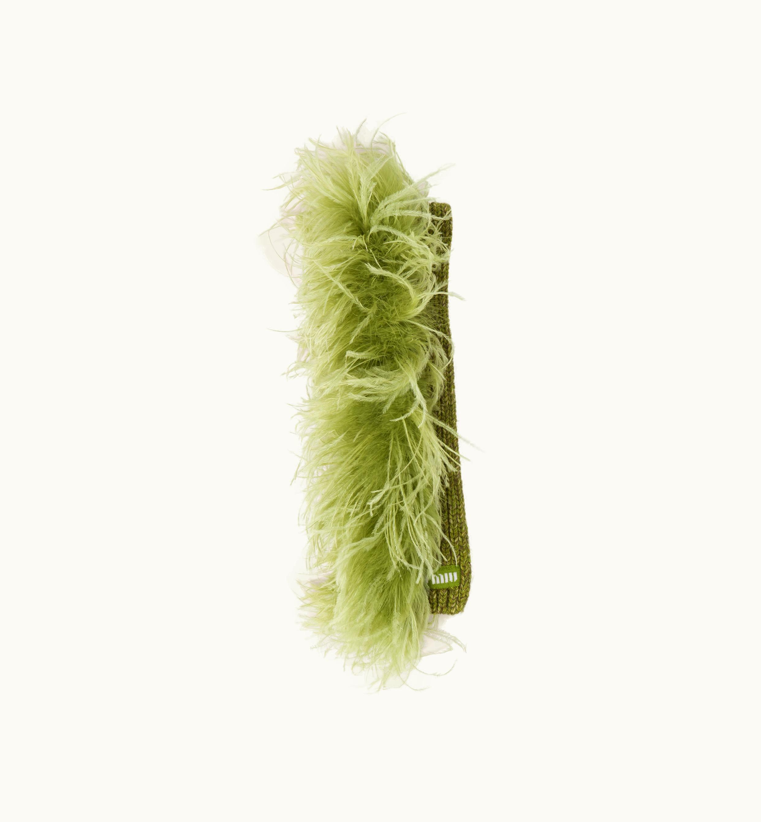 Miu Miu Miu Miu Wool And Cashmere Scarf Fern Green