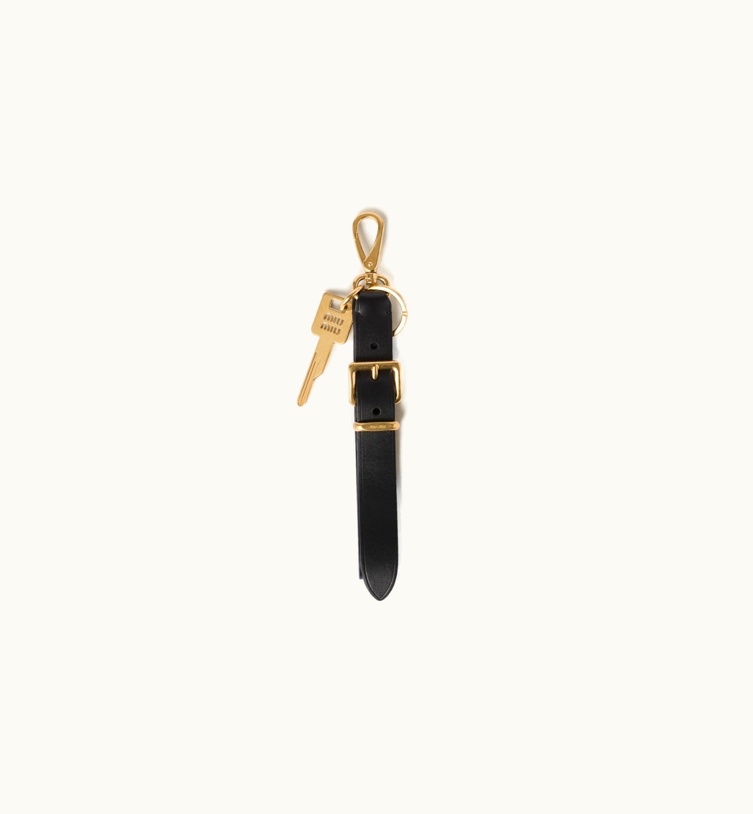 Miu Miu Miu Miu Leather Key Ring Black