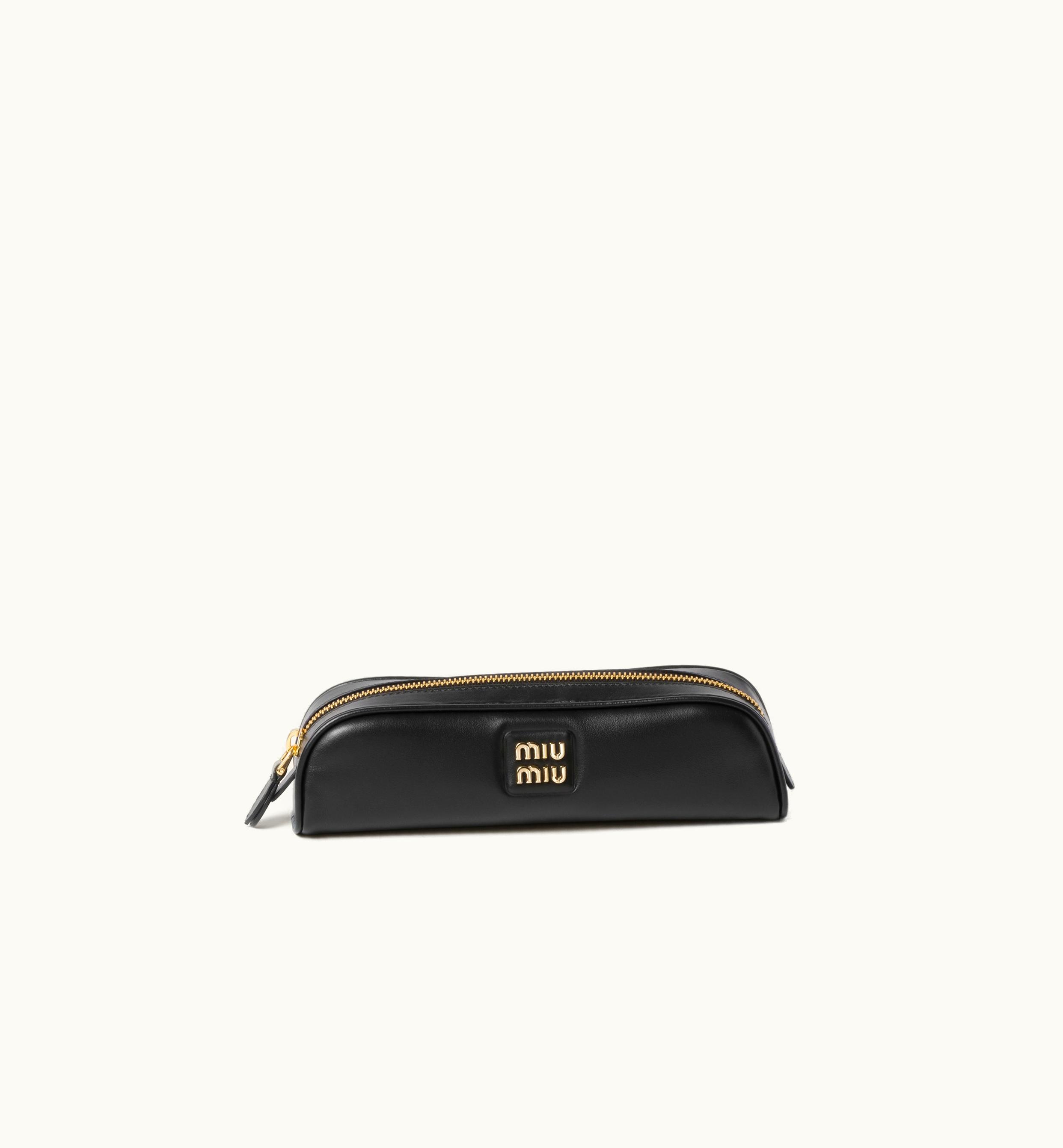 Miu Miu Miu Miu Leather Pencil Case Black