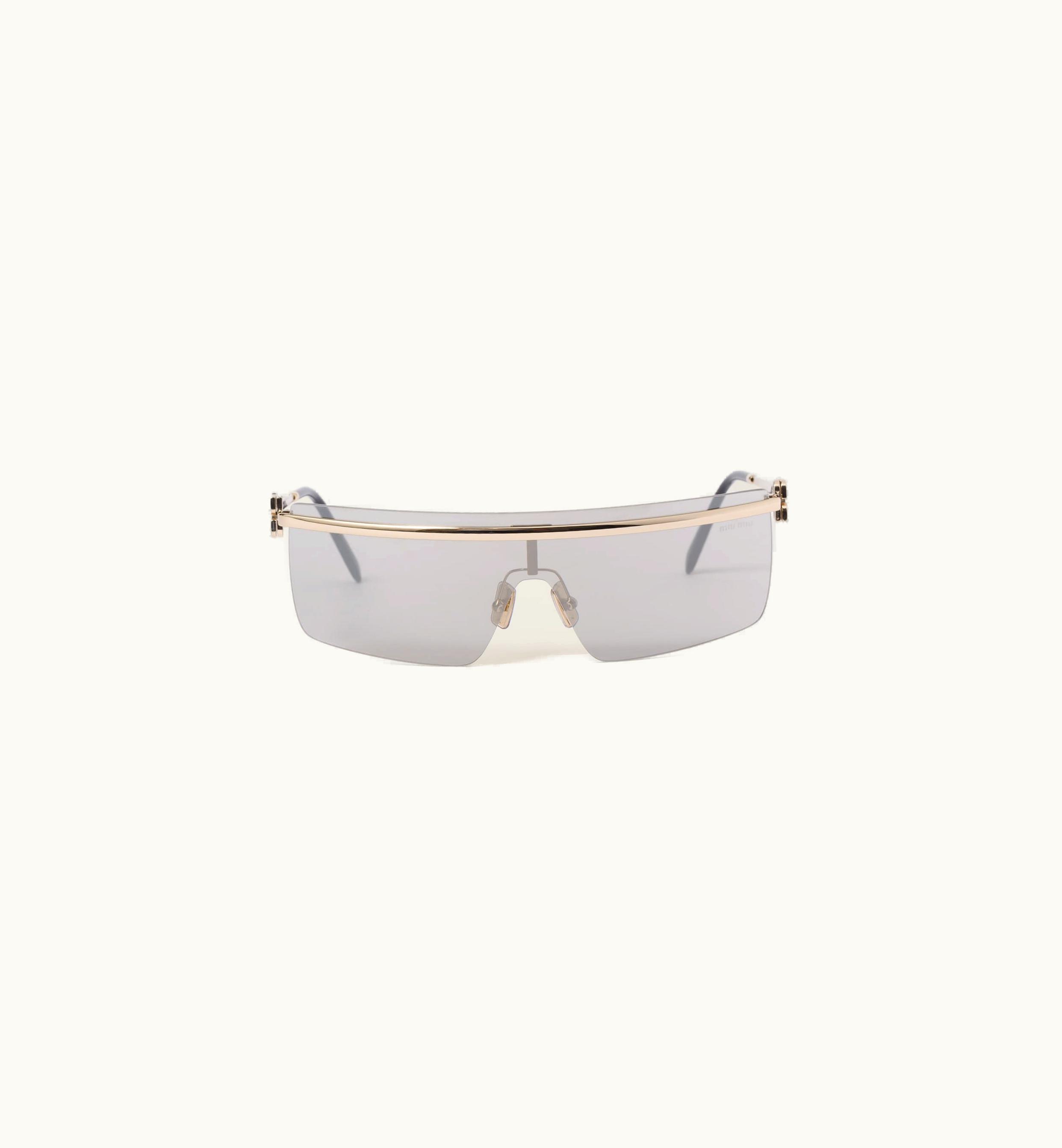 Miu Miu Miu Miu Logo Sunglasses Mirrored Gray Lenses