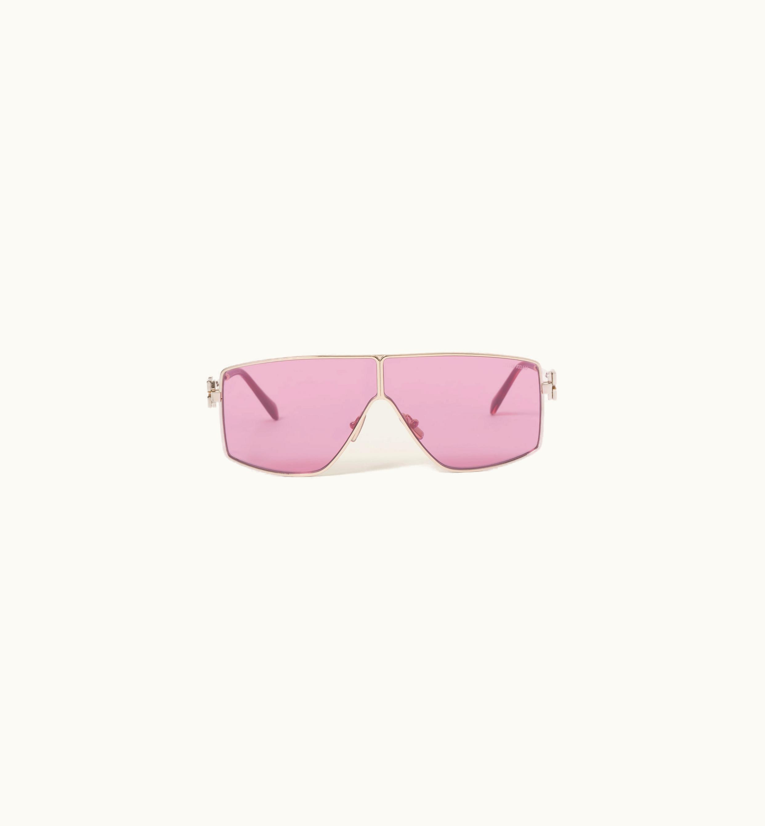 Miu Miu Miu Miu Logo Sunglasses Pale Gold Metal