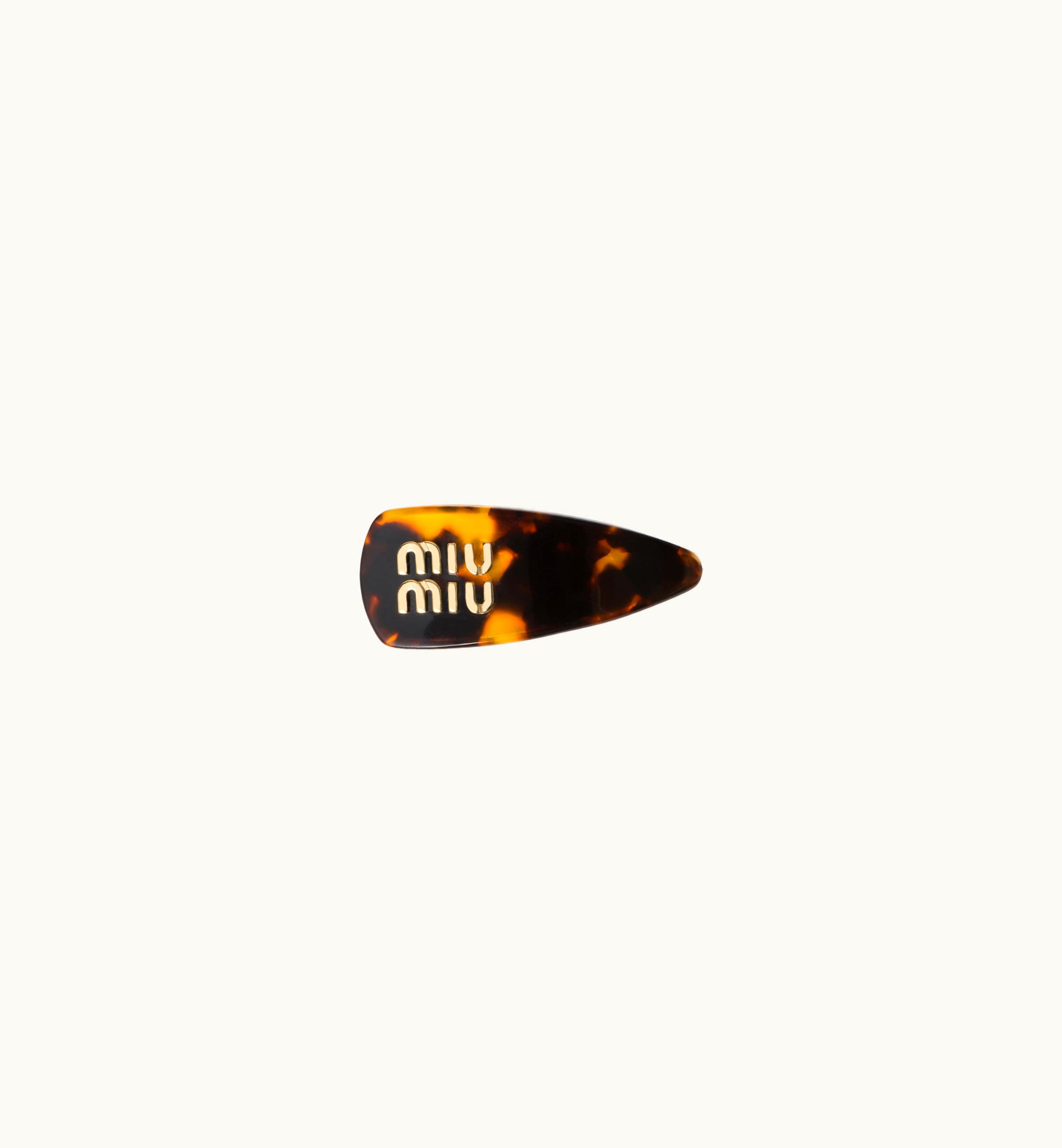 Miu Miu Miu Miu Plexiglas Hair Clip Dark Tortoiseshell