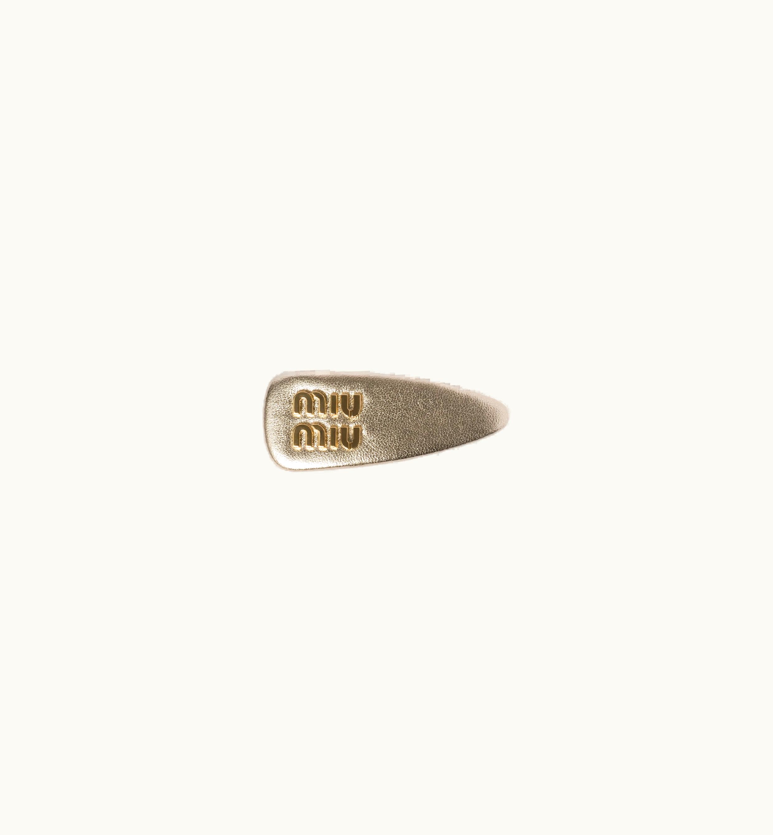 Miu Miu Miu Miu Nappa Leather Hair Clip Pyrite